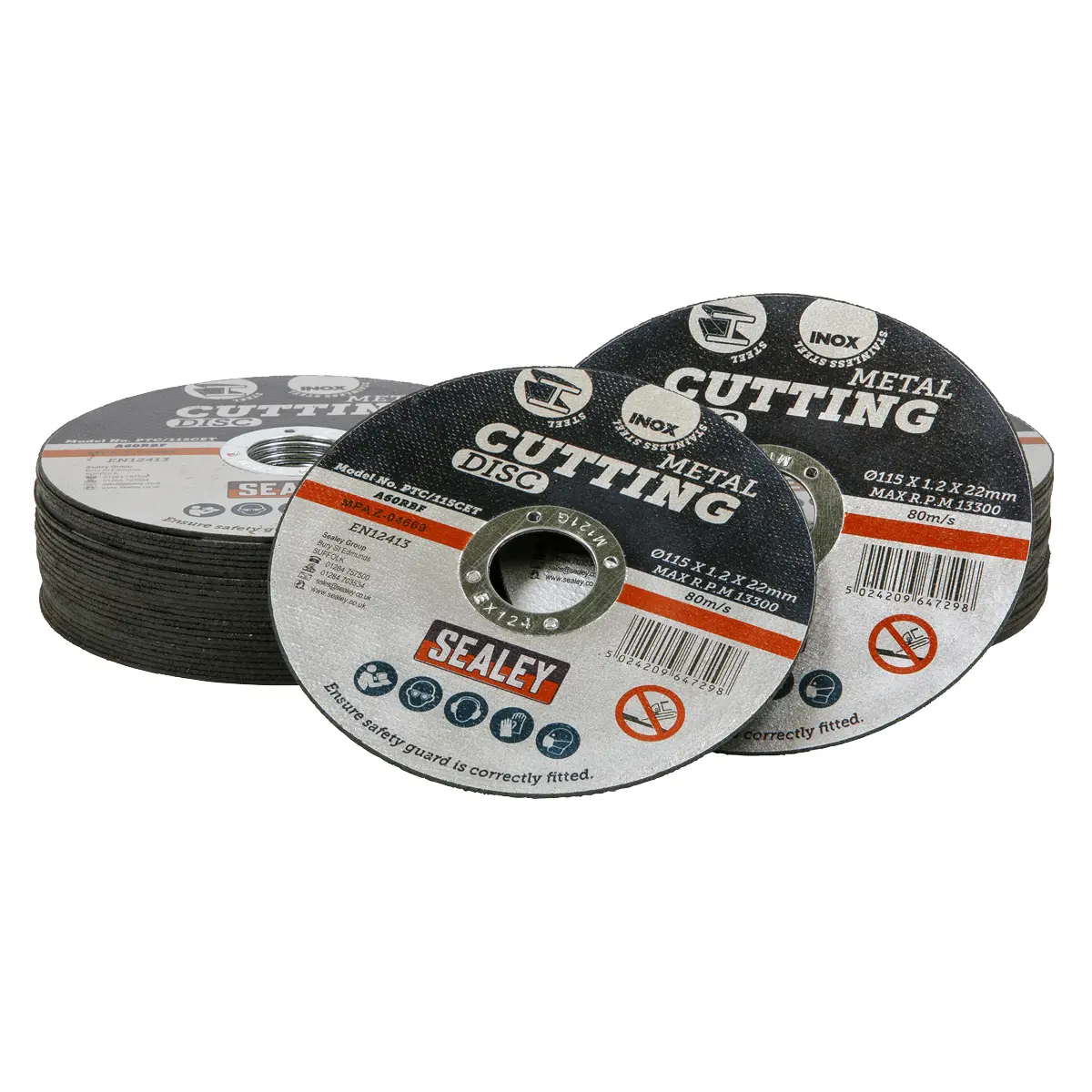 Sealey 115 X 1.2Mm Cutting Disc 22Mm Bore - Pack Of 50 Ptc115cet50 1