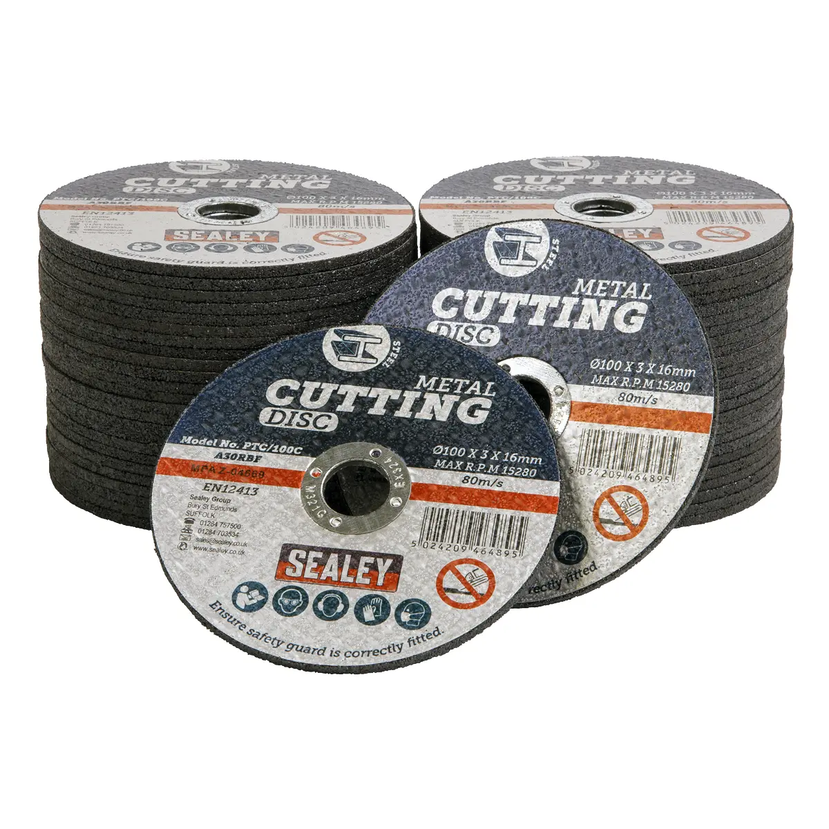 Sealey 100 X 3Mm Cutting Disc 16Mm Bore - Pack Of 50 Ptc/100C50 1