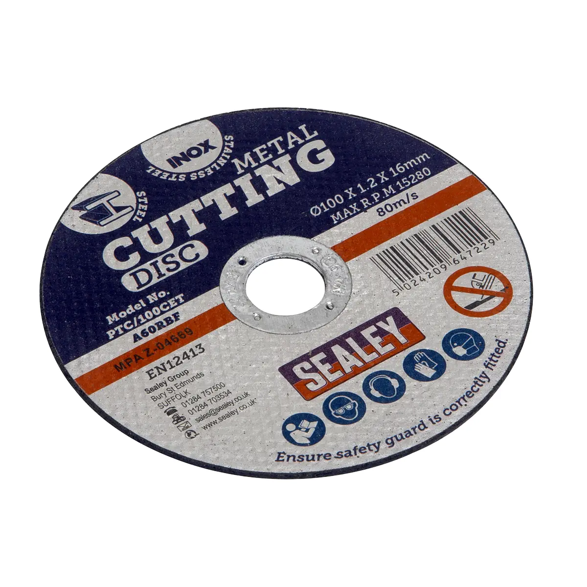 Sealey 100 X 1.2Mm Cutting Disc 16Mm Bore Ptc/100Cet 1