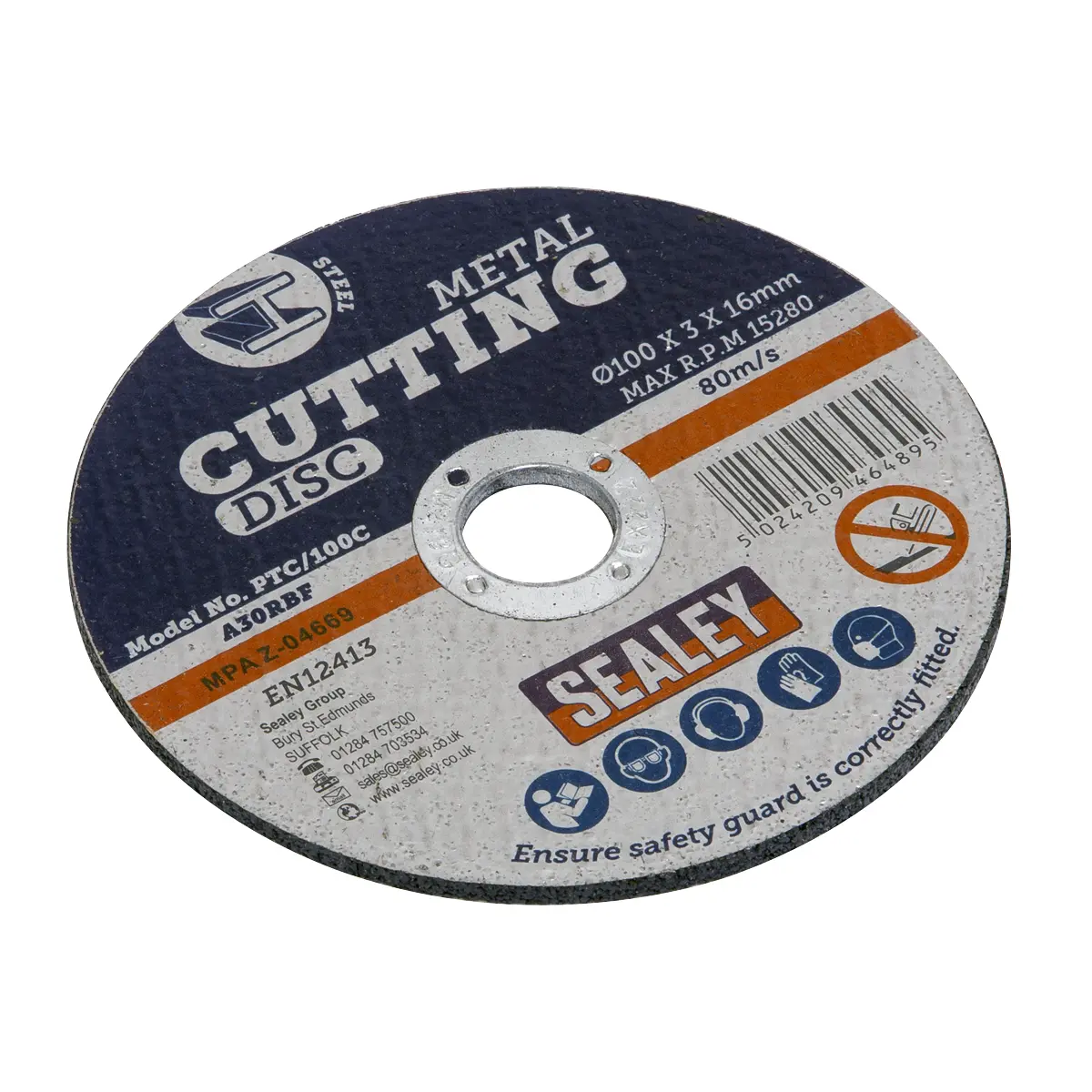 Sealey 100 X 3Mm Cutting Disc 16Mm Bore Ptc/100C 1