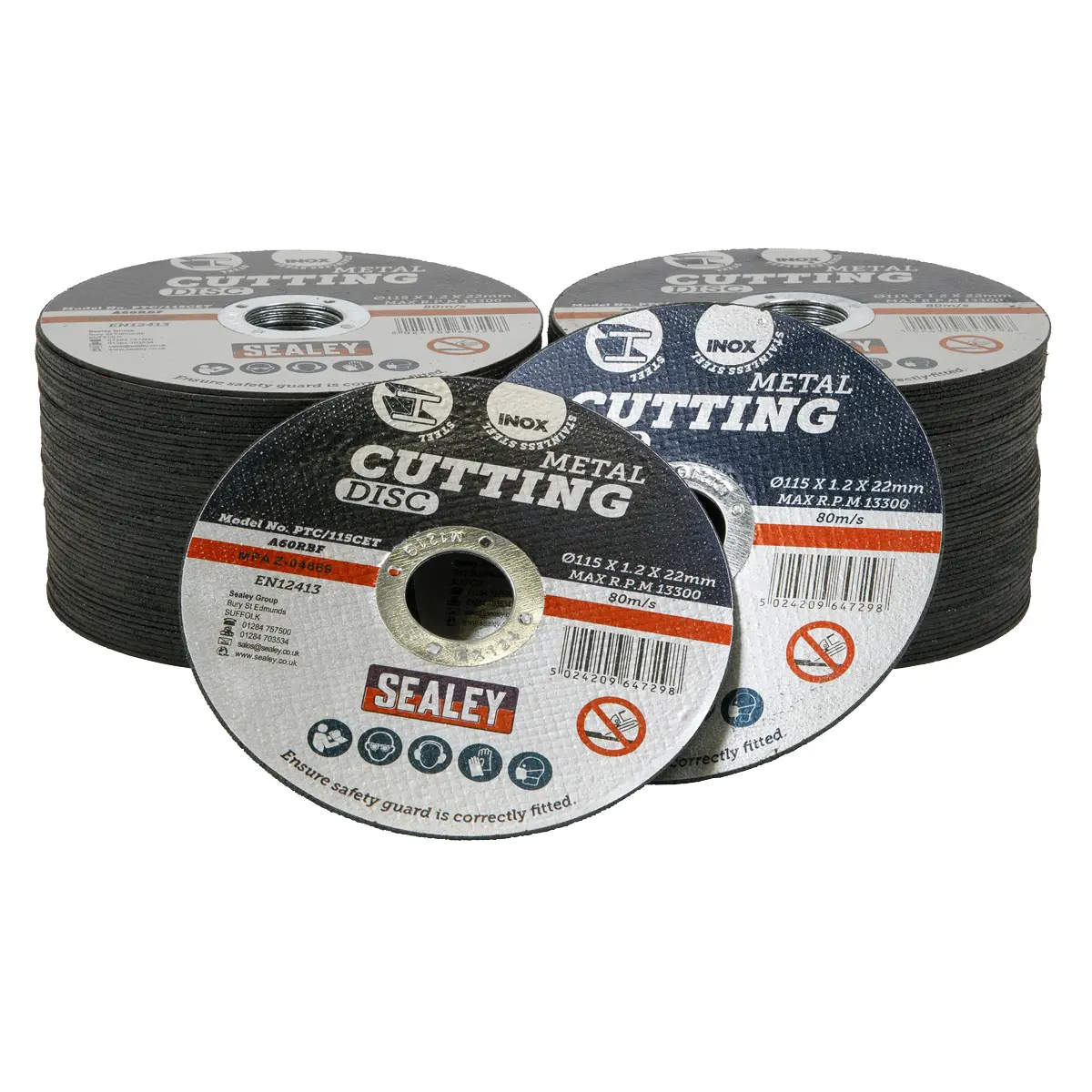 Sealey 115 X 1.2Mm Cutting Disc 22Mm Bore - Pack Of 100 Ptc/115Cet100 1
