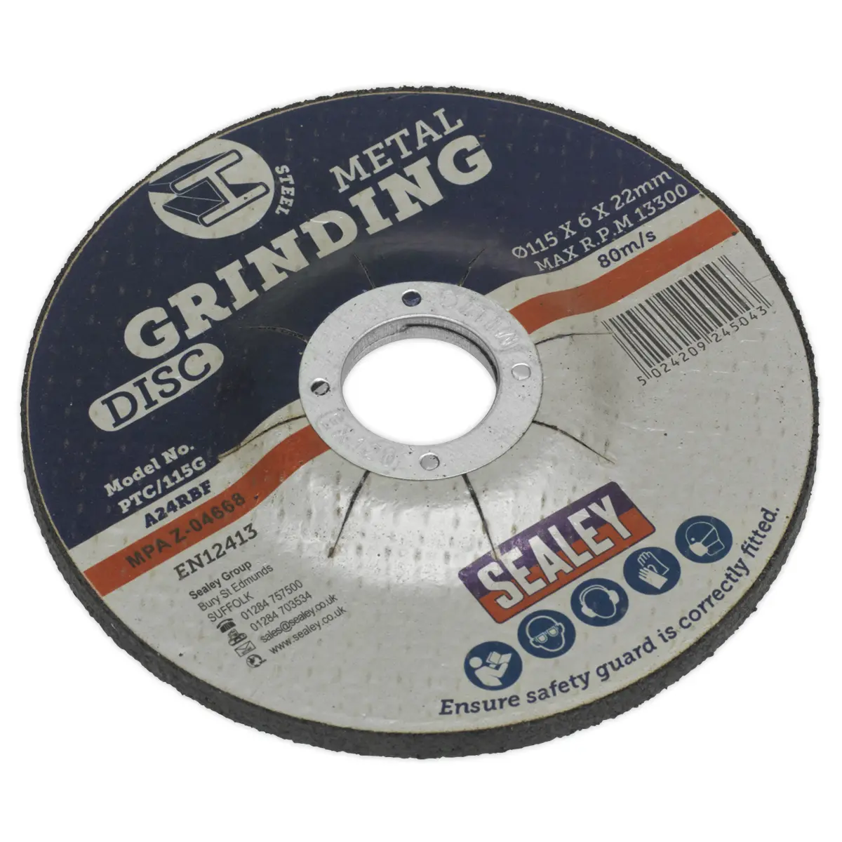 Sealey 115 X 6Mm Grinding Disc 22Mm Bore Ptc/115G 1