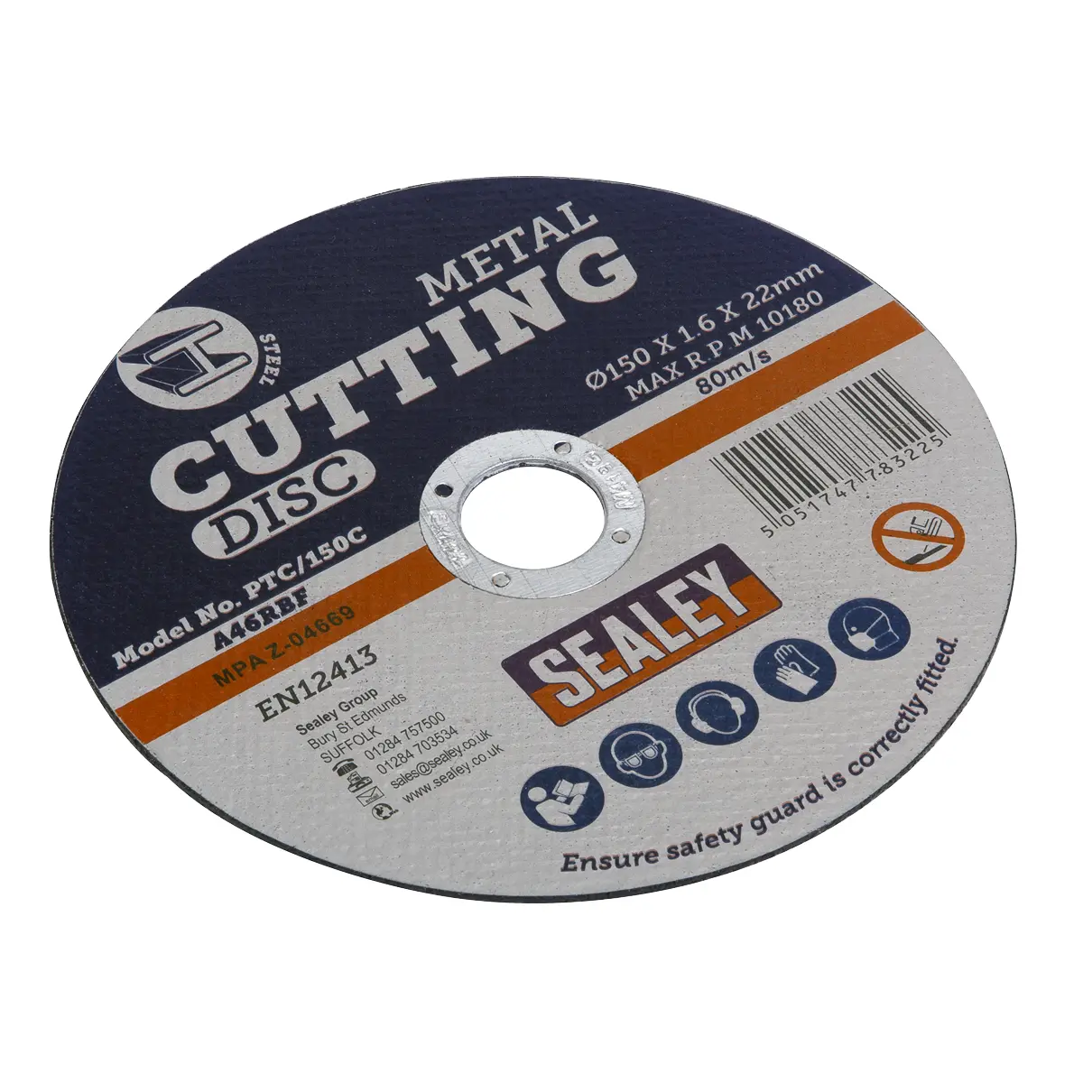 Sealey 150 X 1.6Mm Cutting Disc 22Mm Bore Ptc/150C 1
