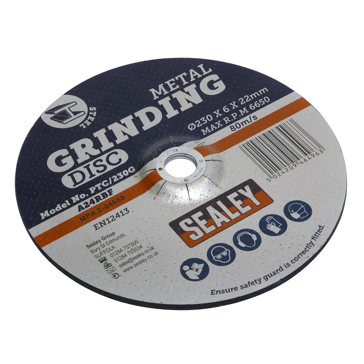 Sealey 230 X 6Mm Grinding Disc 22Mm Bore Ptc/230G 1