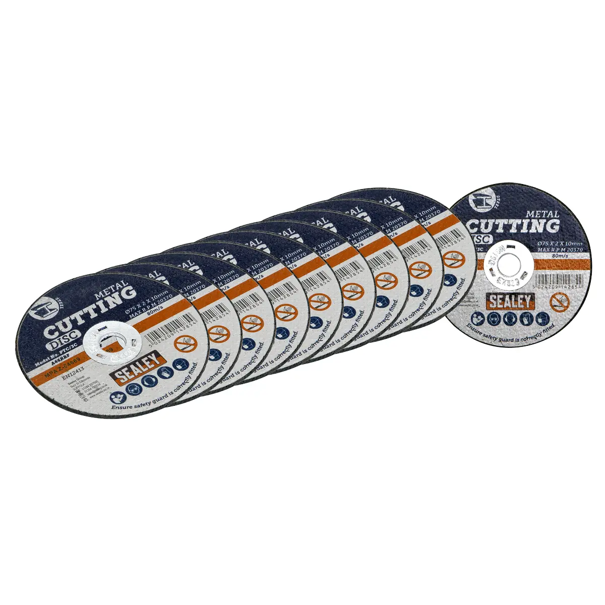 Sealey 75 X 2Mm Cutting Disc 10Mm Bore - Pack Of 10 Ptc/3C10 1