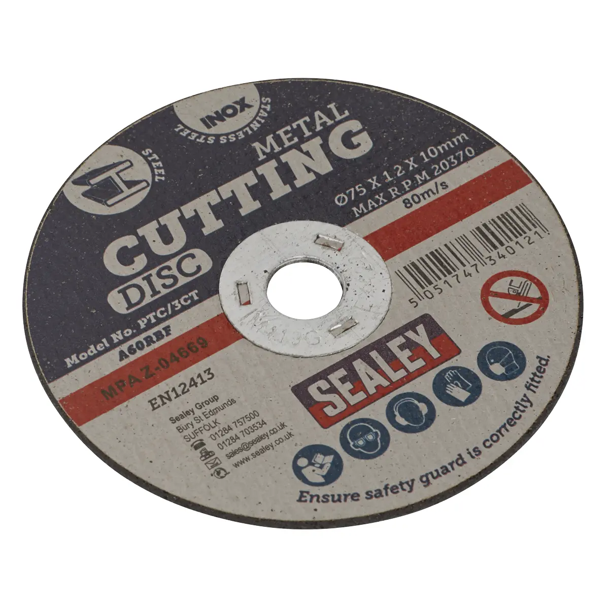 Sealey 75 X 1.2Mm Cutting Disc 10Mm Bore Ptc/3Ct 1