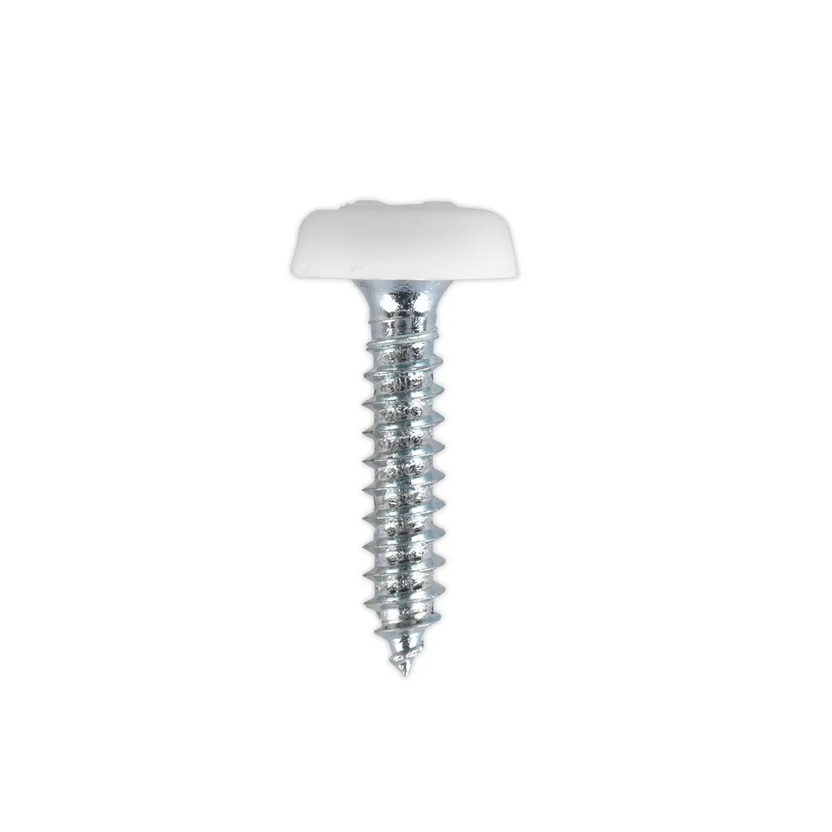 Sealey Numberplate Screw With Plastic Enclosed Head 4.8 X 24Mm, White - Pack Of 50 Ptnp5 2