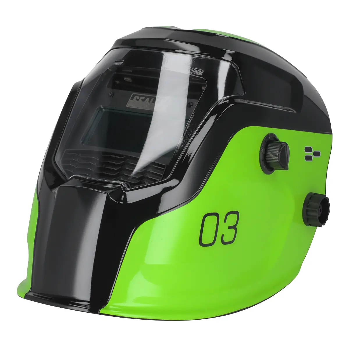 Sealey Auto Darkening Welding Helmet Shade 9-13 - Green Pwh3 1