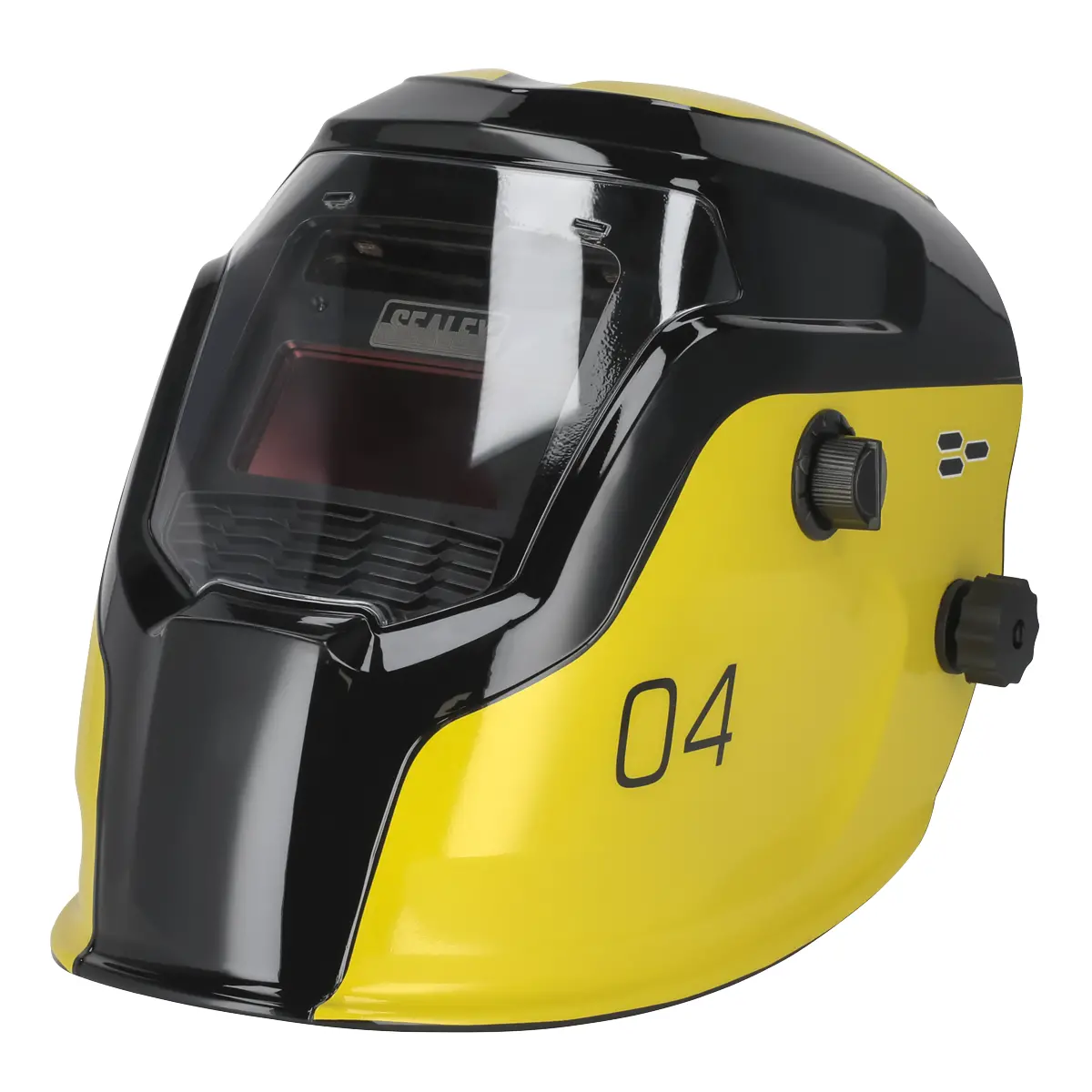 Sealey Auto Darkening Welding Helmet Shade 9-13 - Yellow Pwh4 1