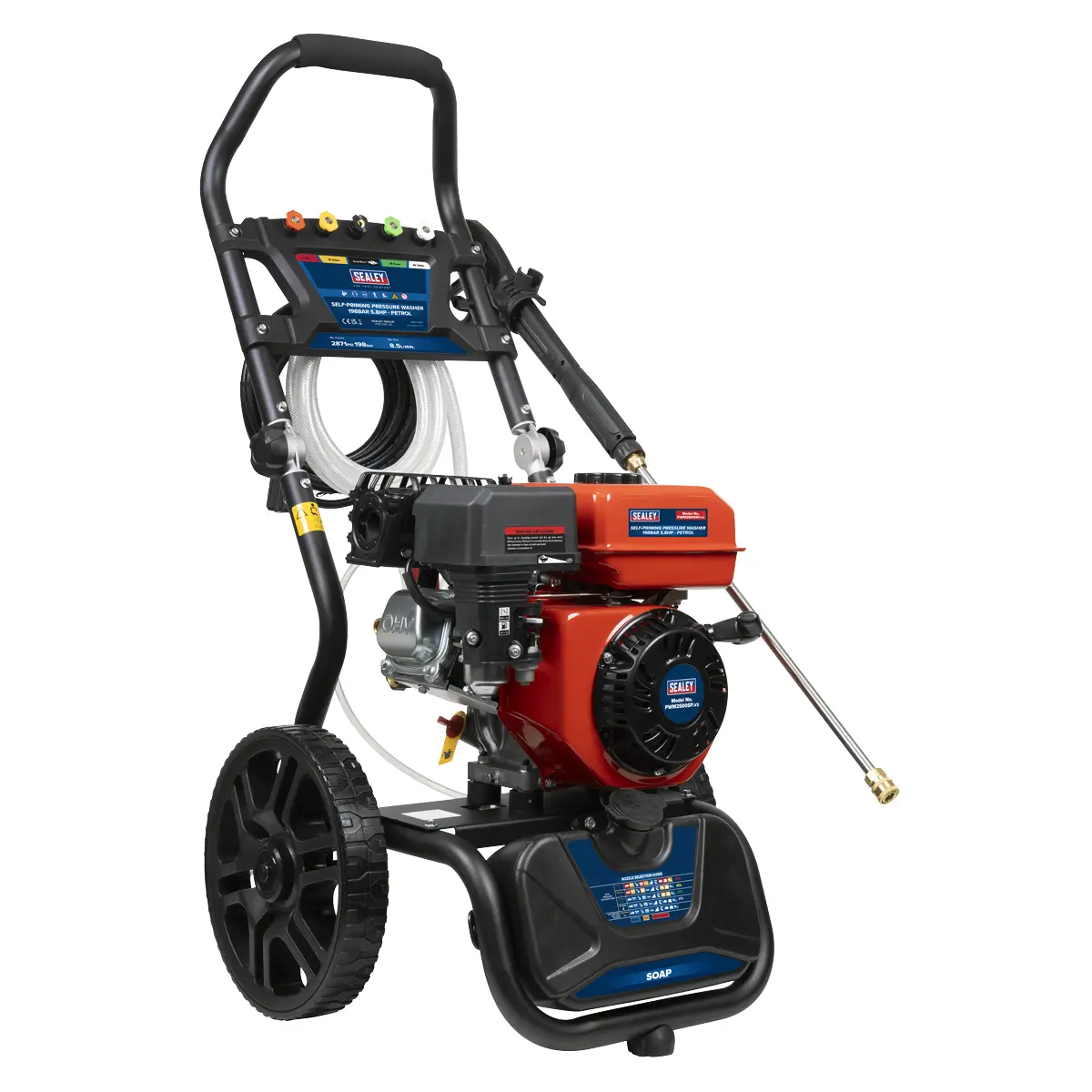Sealey Self-Priming Pressure Washer 198Bar 5.8Hp - Petrol Pwm2500sp 1