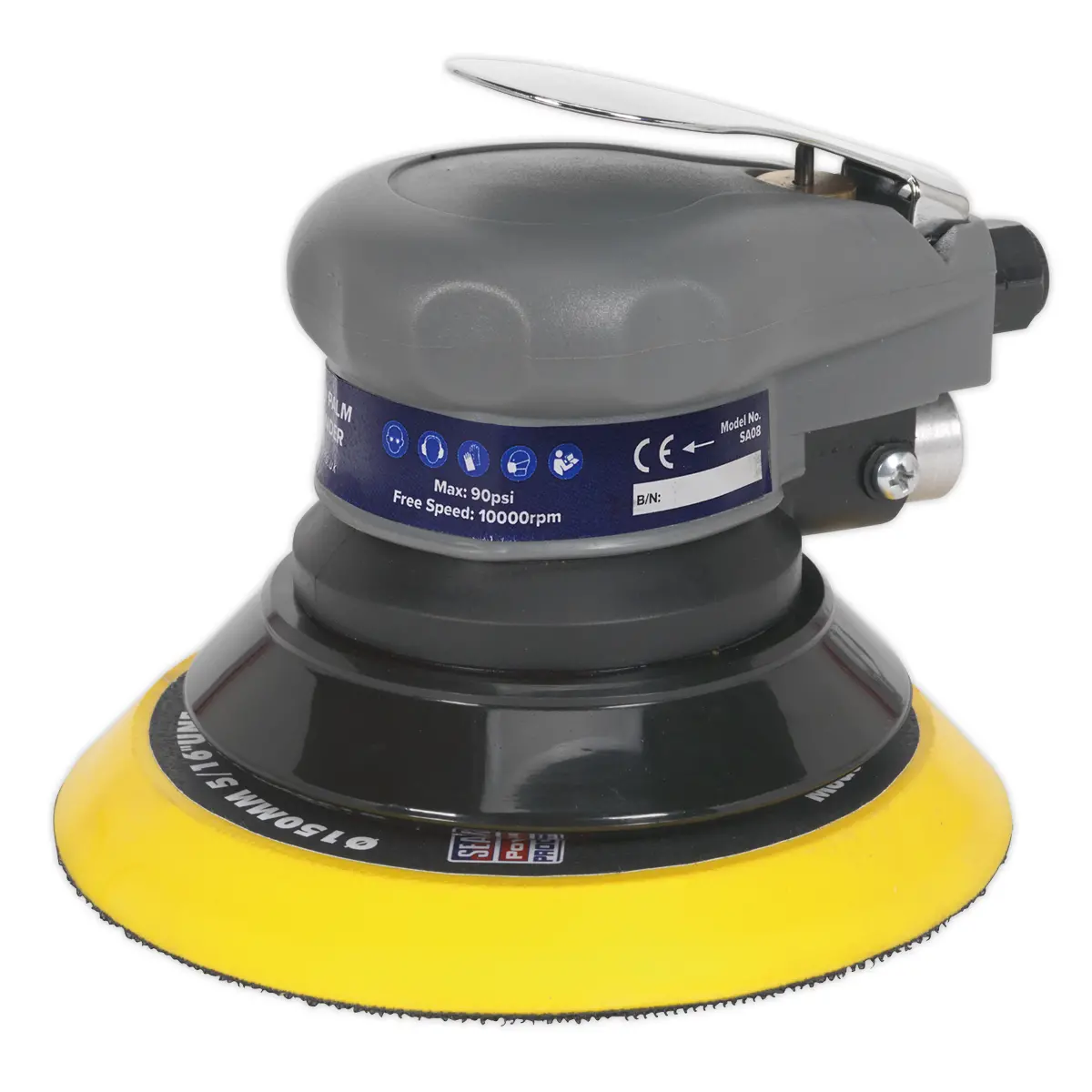 Sealey Air Palm Orbital Sander 150Mm Sa08 1