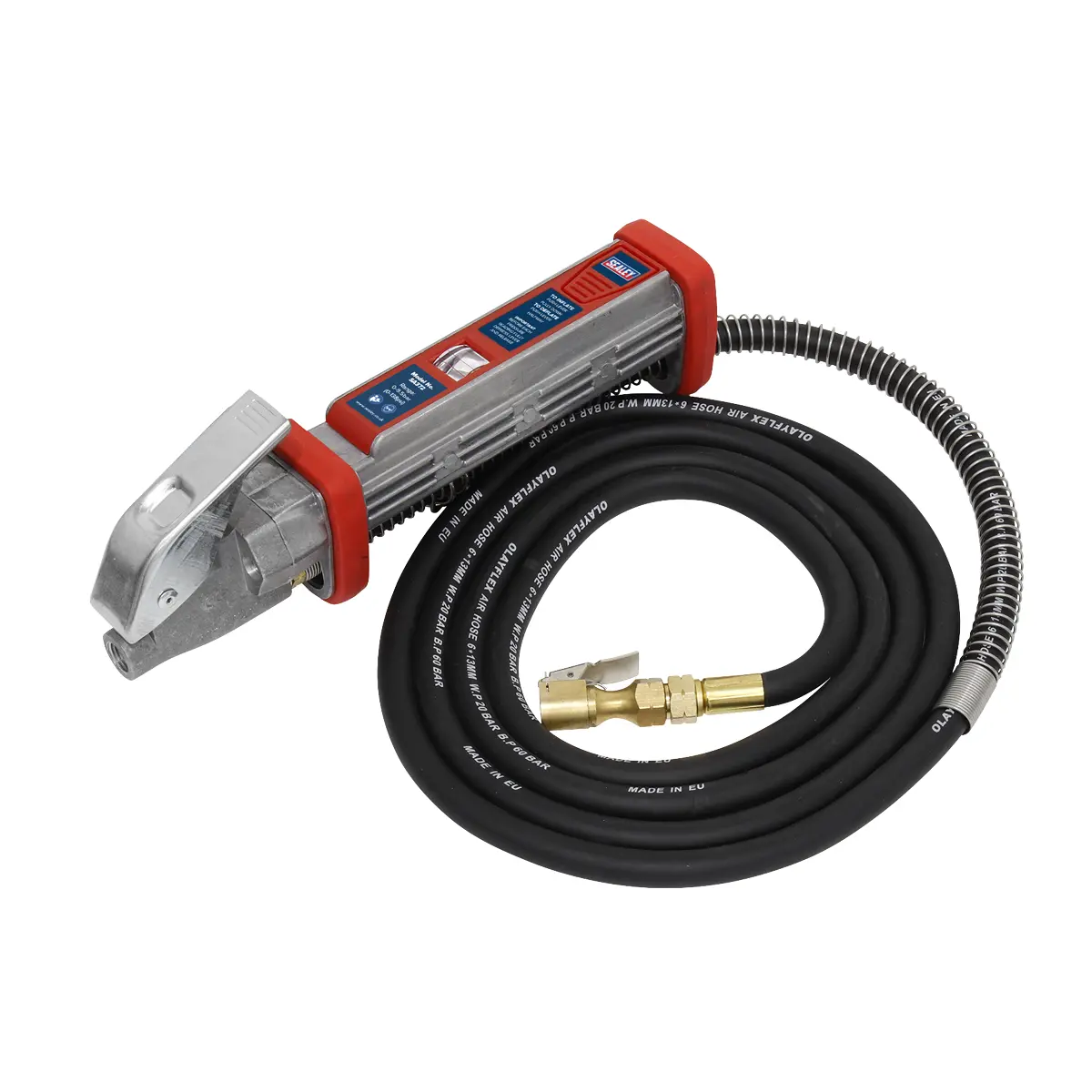 Sealey Tyre Inflator With 2.7M Hose & Clip-On Connector Sa372 1