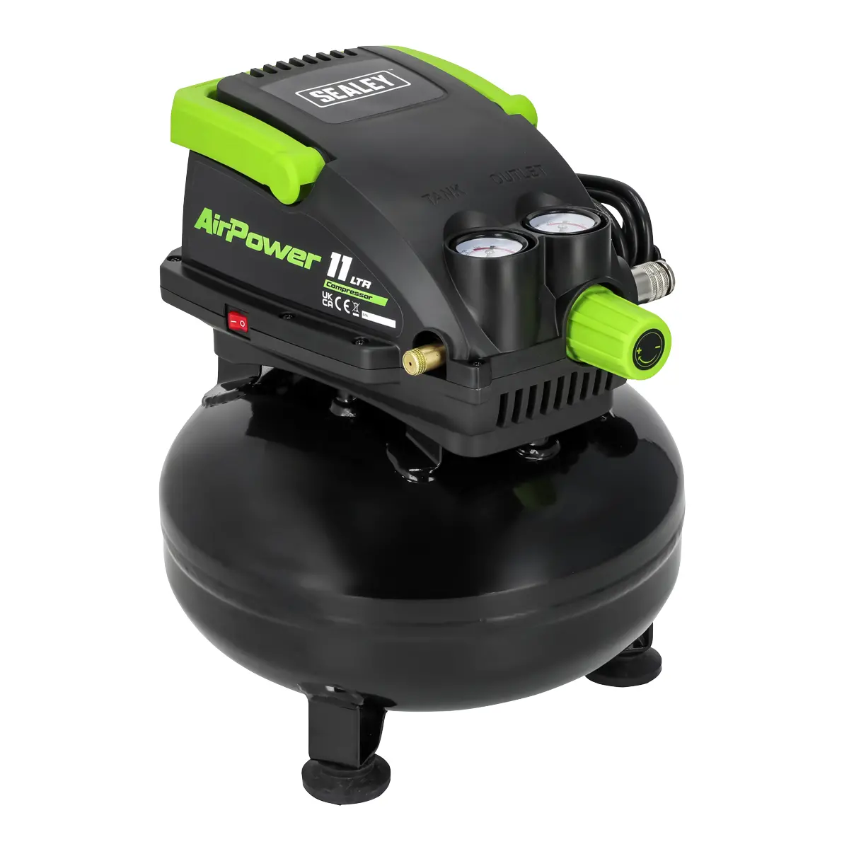 Sealey 11L Oil Free Direct Drive Air Compressor 0.5Hp Sac1100 1