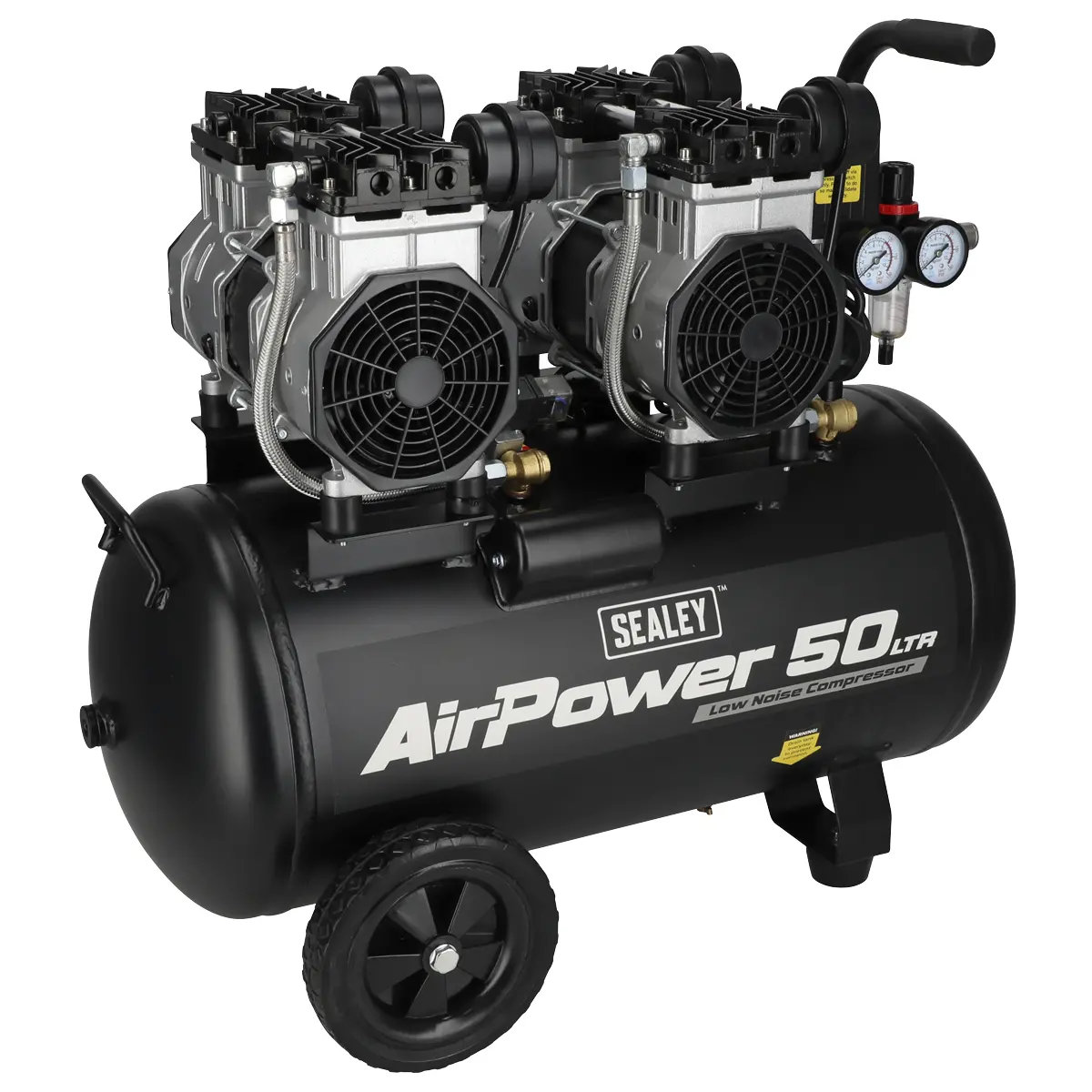 Sealey 50L Low Noise Oil Free Direct Drive Air Compressor 2 X 2Hp Sac5001s 1