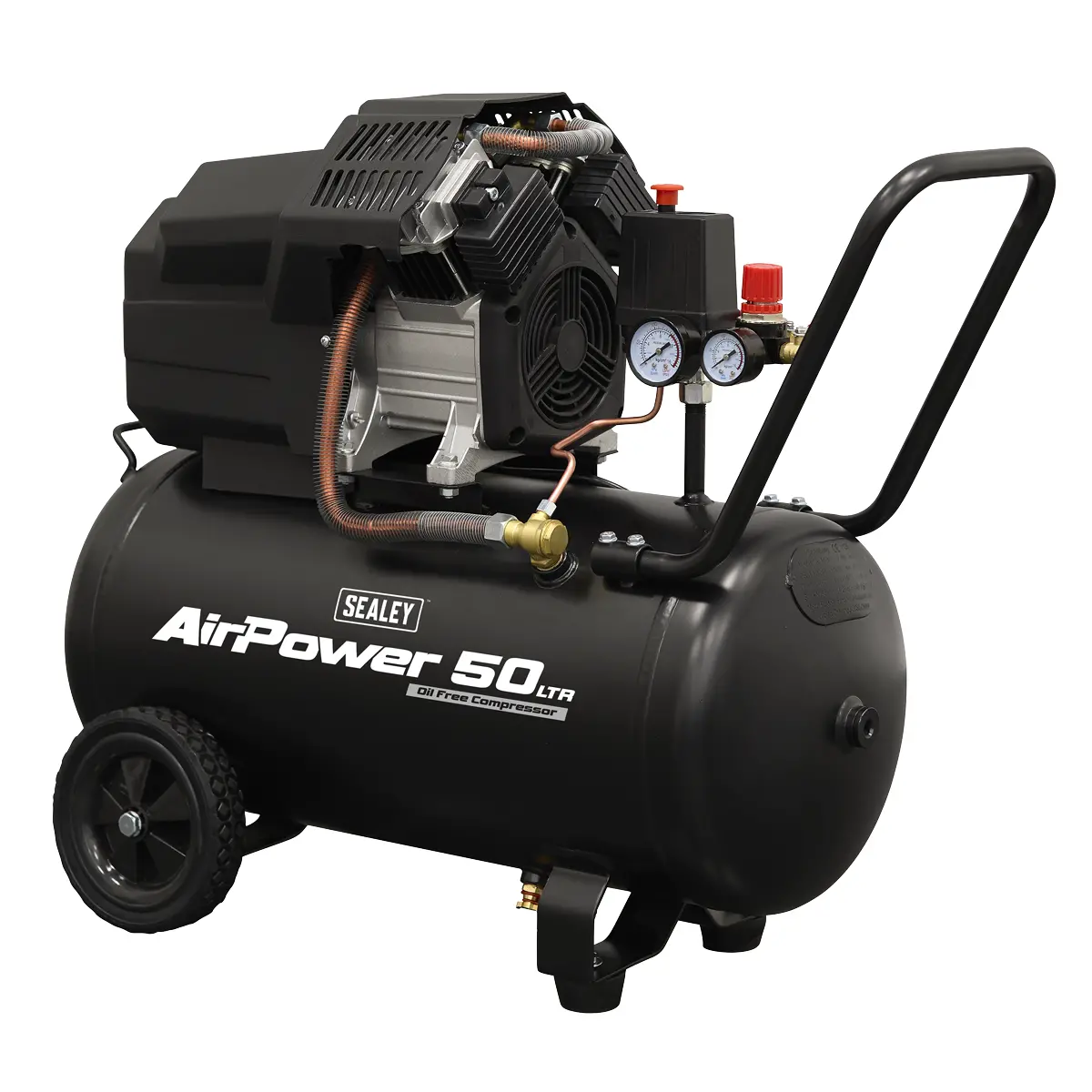 Sealey 50L Oil Free V-Twin Direct Drive Air Compressor 3Hp Sac5002 1