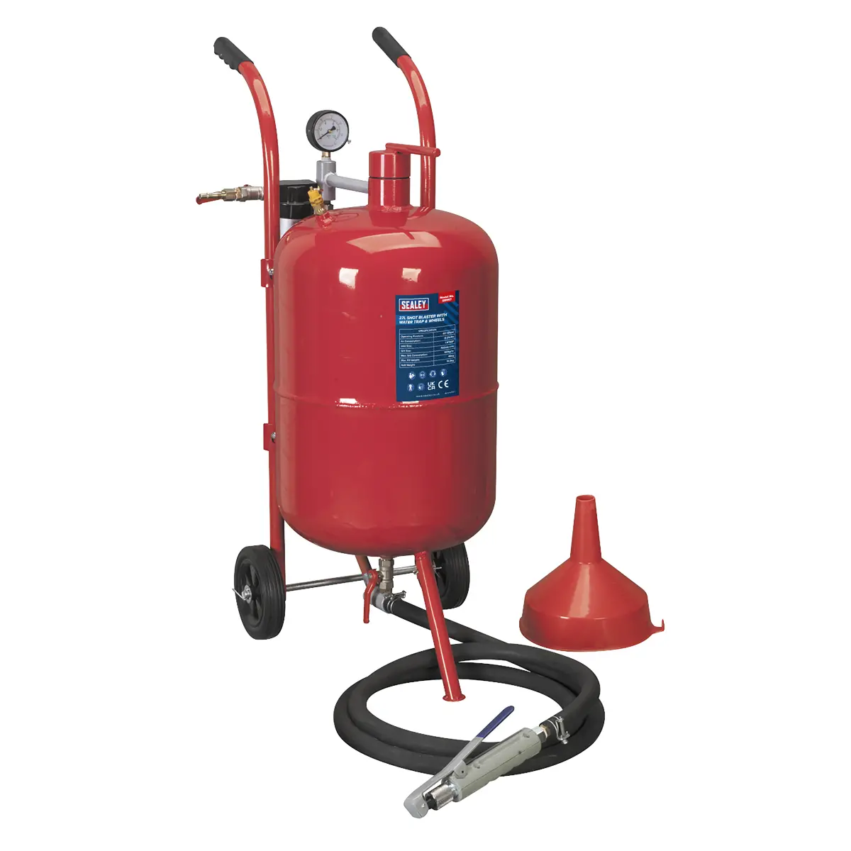 Sealey Shot Blaster With Water Trap & Wheels 37L Sb997 1