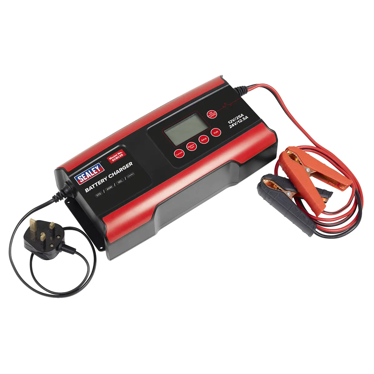 Sealey 12/24V Compact Smart Battery Charger And Maintainer 25A Scbc25 1