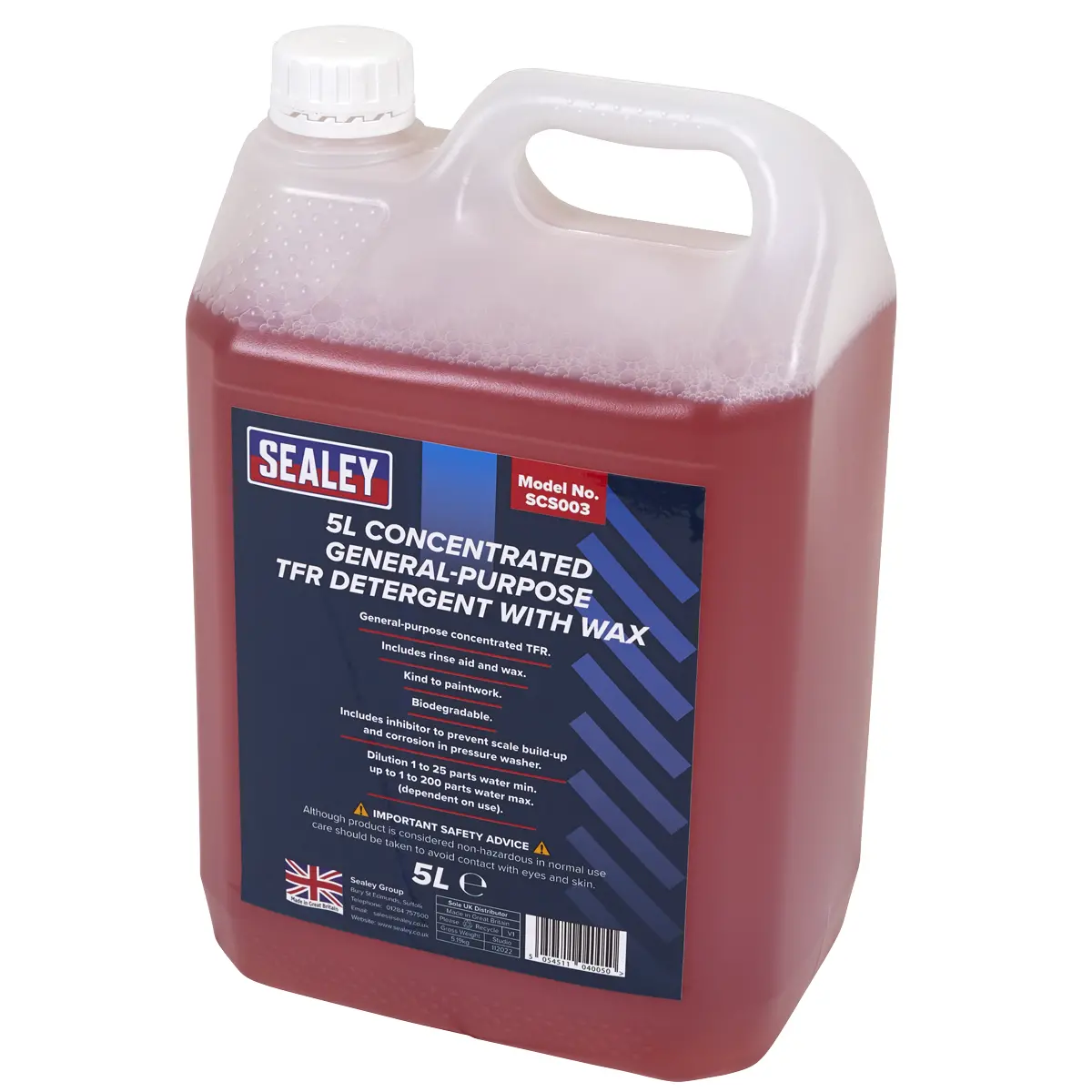 Sealey Concentrated General-Purpose Tfr Detergent With Wax 5L Scs003 2