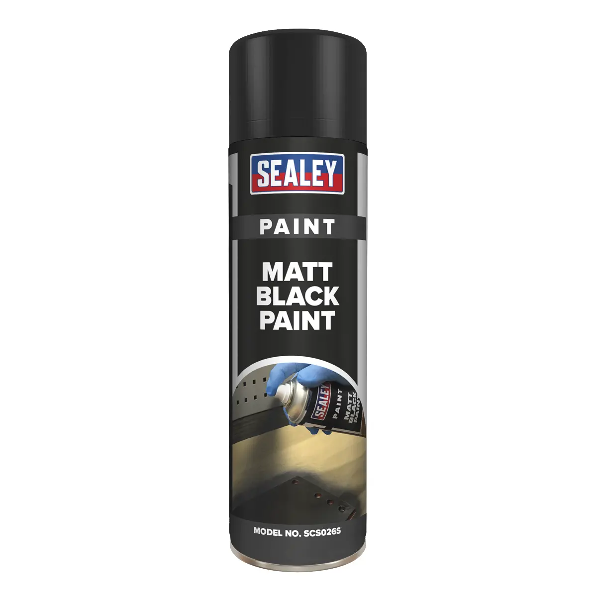 Sealey Matt Paint 500Ml, Black - Pack Of 6 Scs026 1