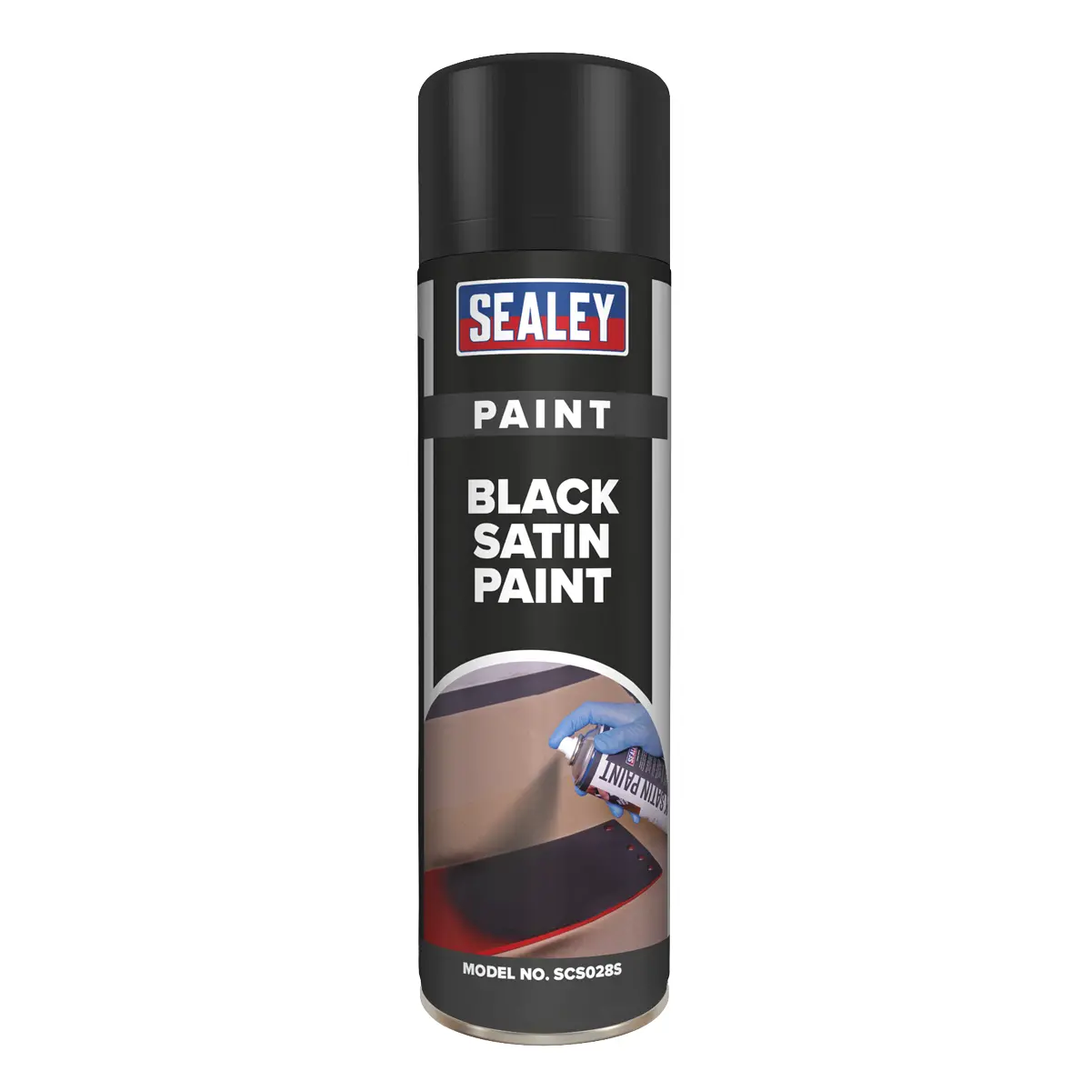Sealey Satin Paint 500Ml - Black Scs028s 1