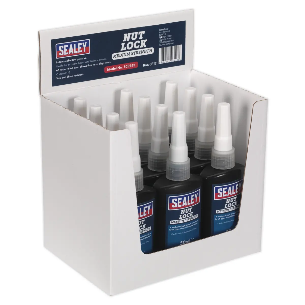 Sealey Medium Strength Nut Lock 50Ml - Pack Of 12 Scs243 1