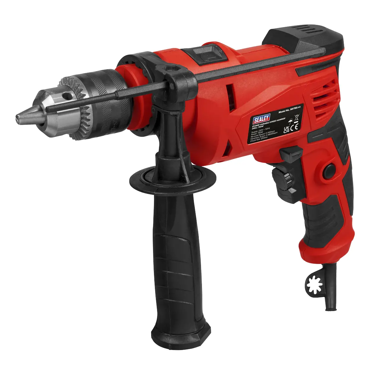Sealey 13Mm Variable Speed Hammer Drill 750W/230V Sd750 1