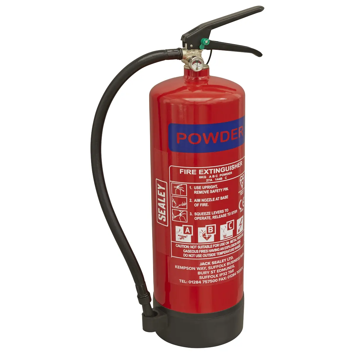 Sealey Dry Powder Fire Extinguisher 6Kg Sdpe06 1