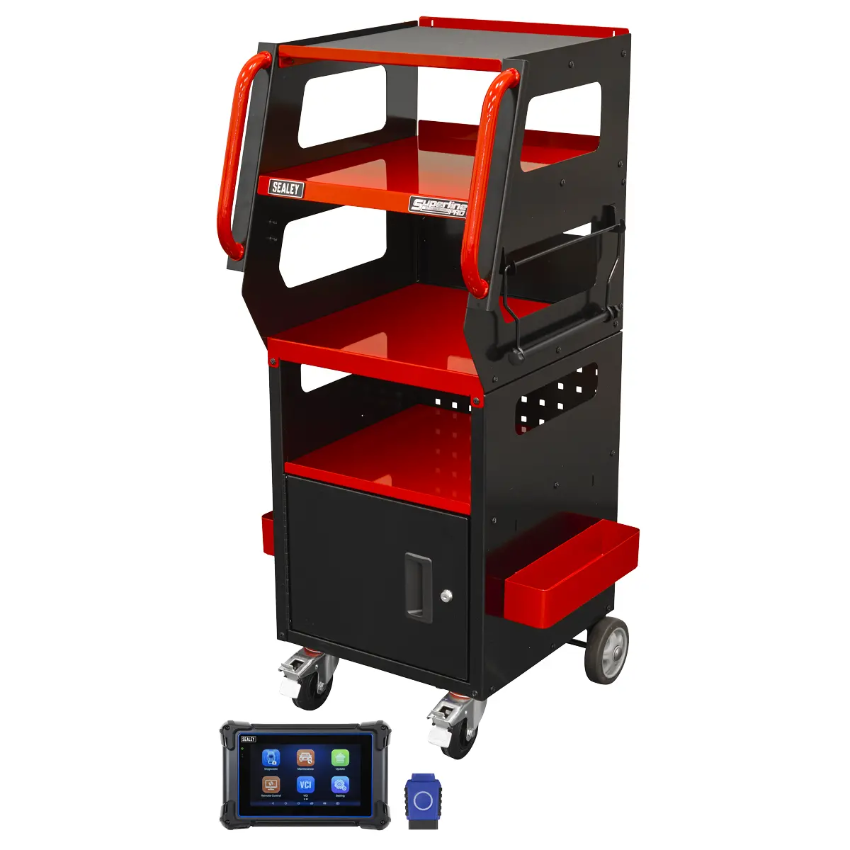 Sealey Diagnostic Tablet & Trolley - Red Sds1r 1