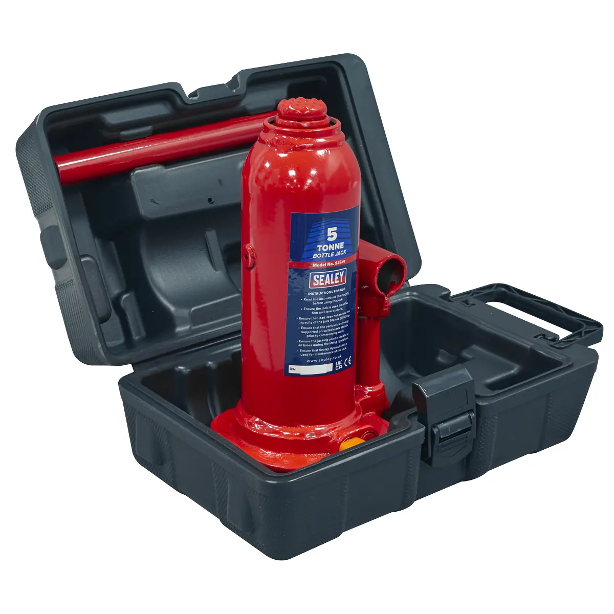 Sealey Bottle Jack 5 Tonne With Storage Case Sj5bmc 1