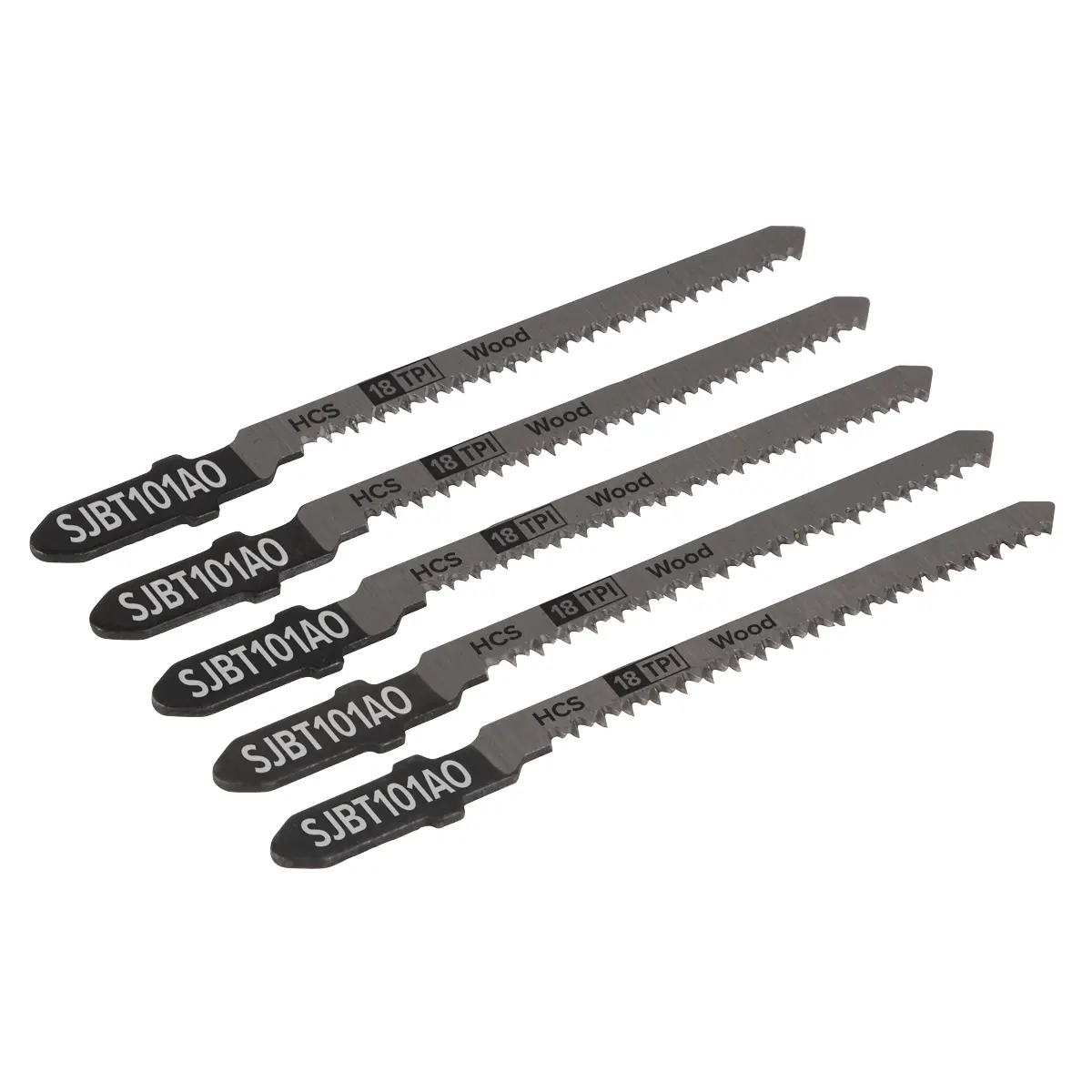 Sealey Jigsaw Blade For Hard Wood 83Mm 18Tpi - Pack Of 5 Sjbt101ao 1