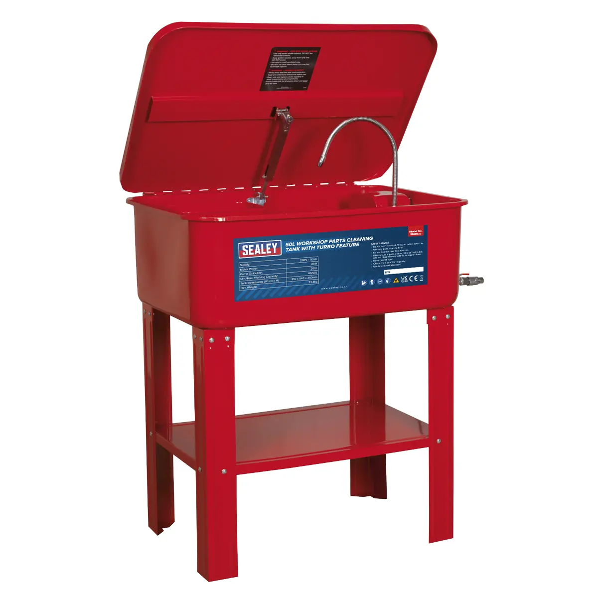 Sealey Workshop Parts Washer With Turbo Feature 50L Sm20 1