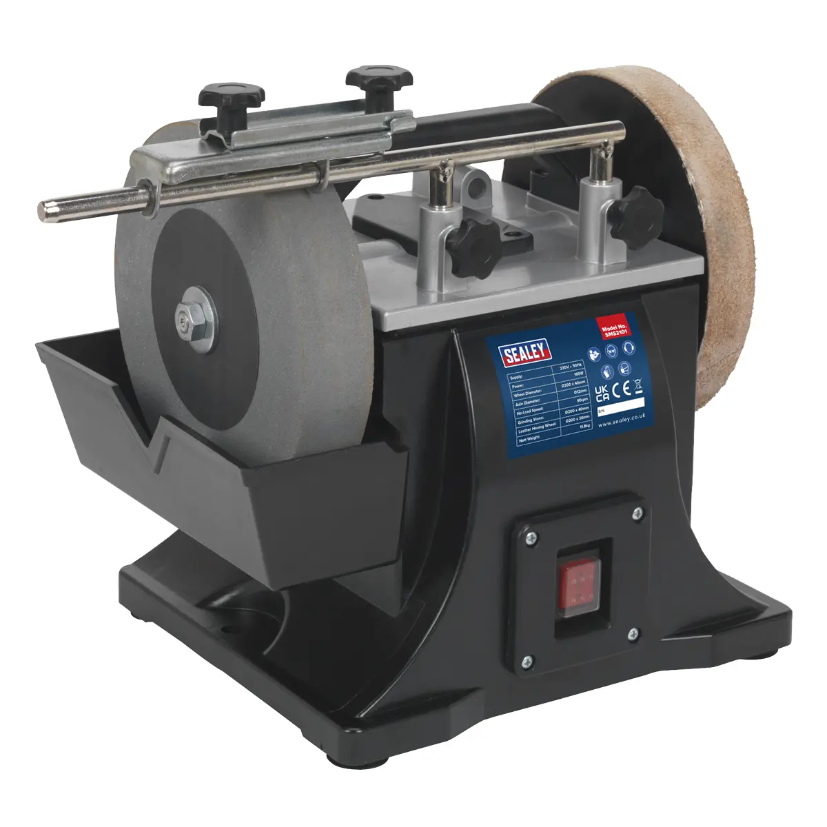 Sealey 200Mm Sharpener With Honing Wheel 180W Sms2101 1