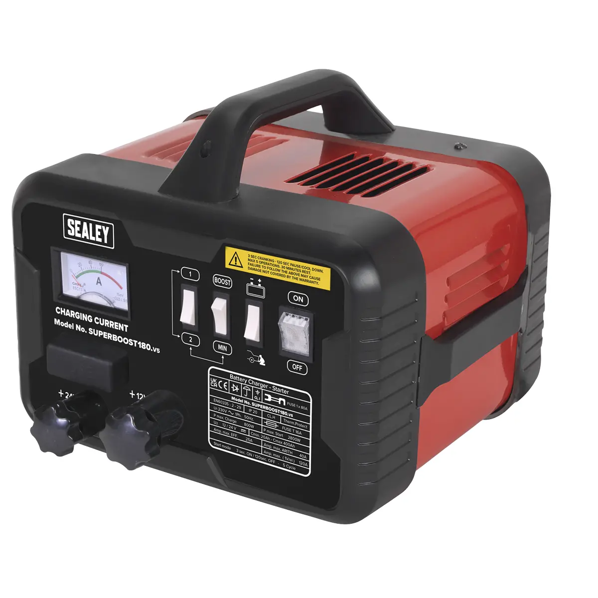Sealey 12/24V Starter/Charger 180/40A 230V Superboost180 1