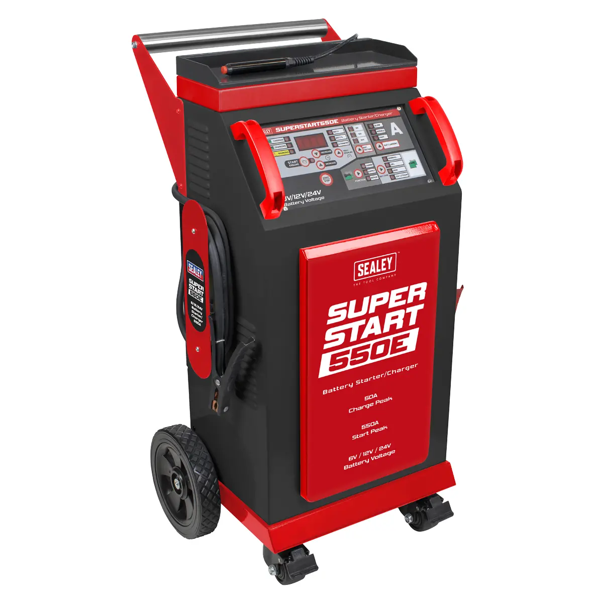 Sealey 6/12/24V Battery Starter/Charger 550A Superstart550e 1