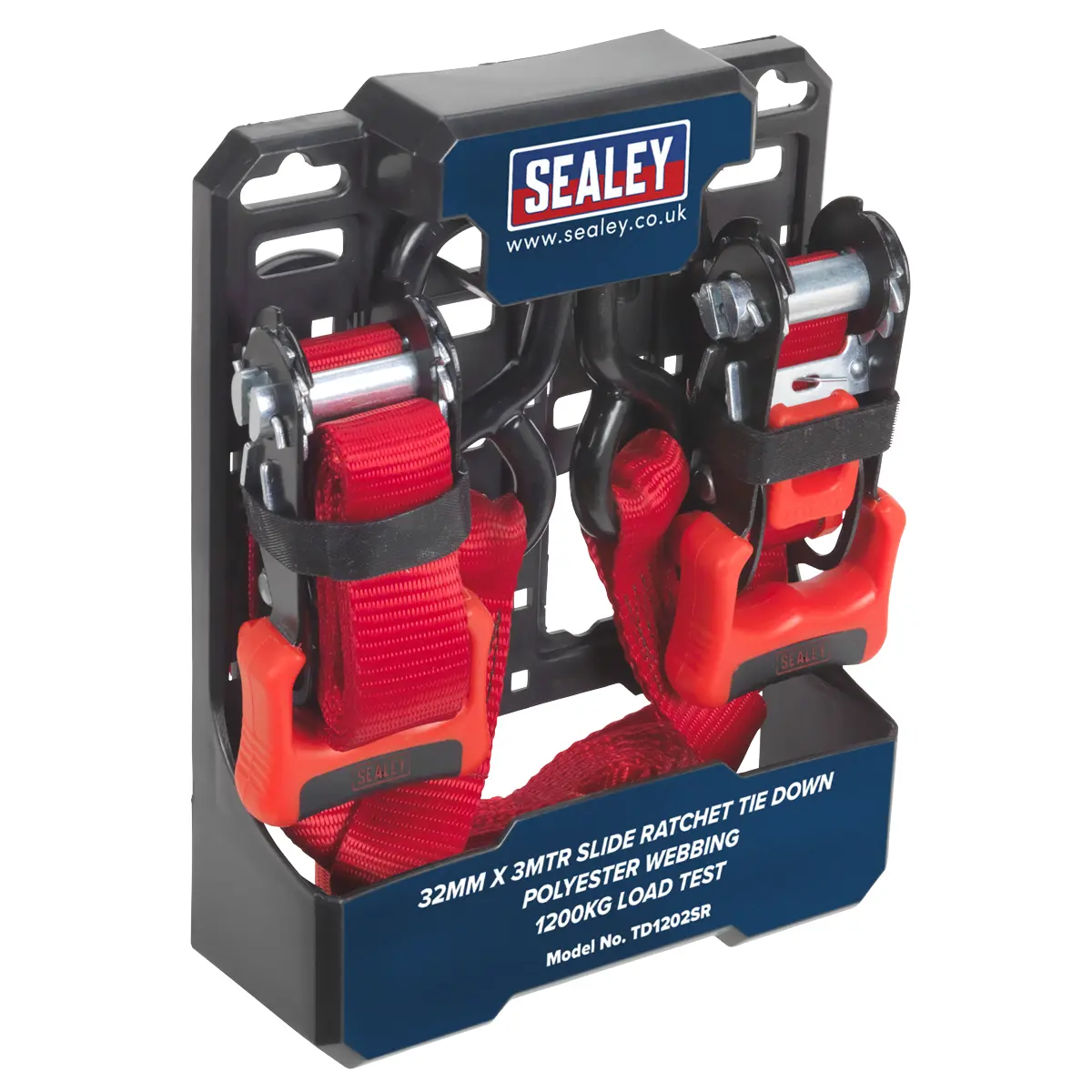 Sealey Slide Ratchet Strap Polyester Webbing With S-Hooks 32Mm X 3M 1200Kg Brea… 1