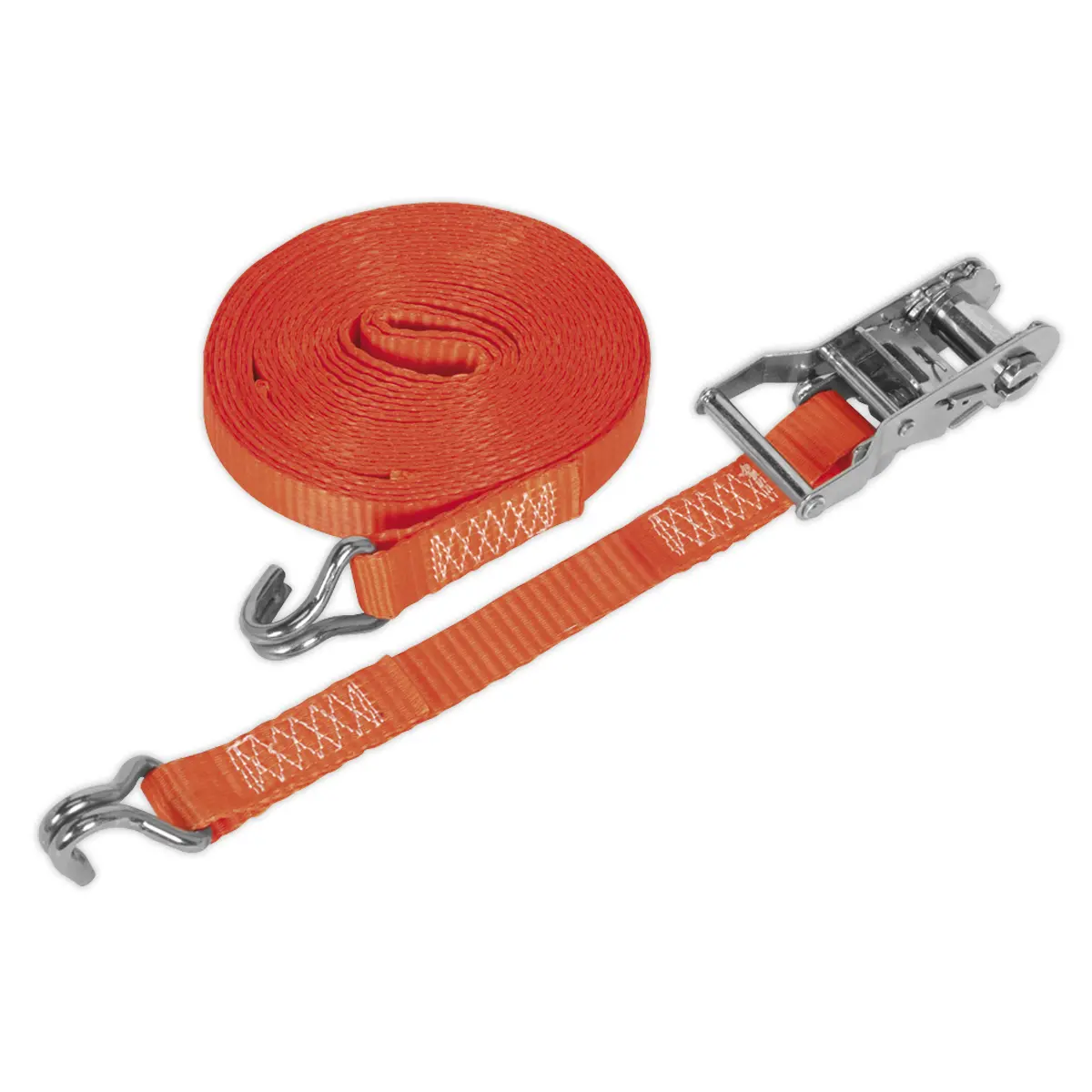 Sealey Ratchet Strap Polyester Webbing 25Mm X 6M 1500Kg Breaking Strength Td1506j 1