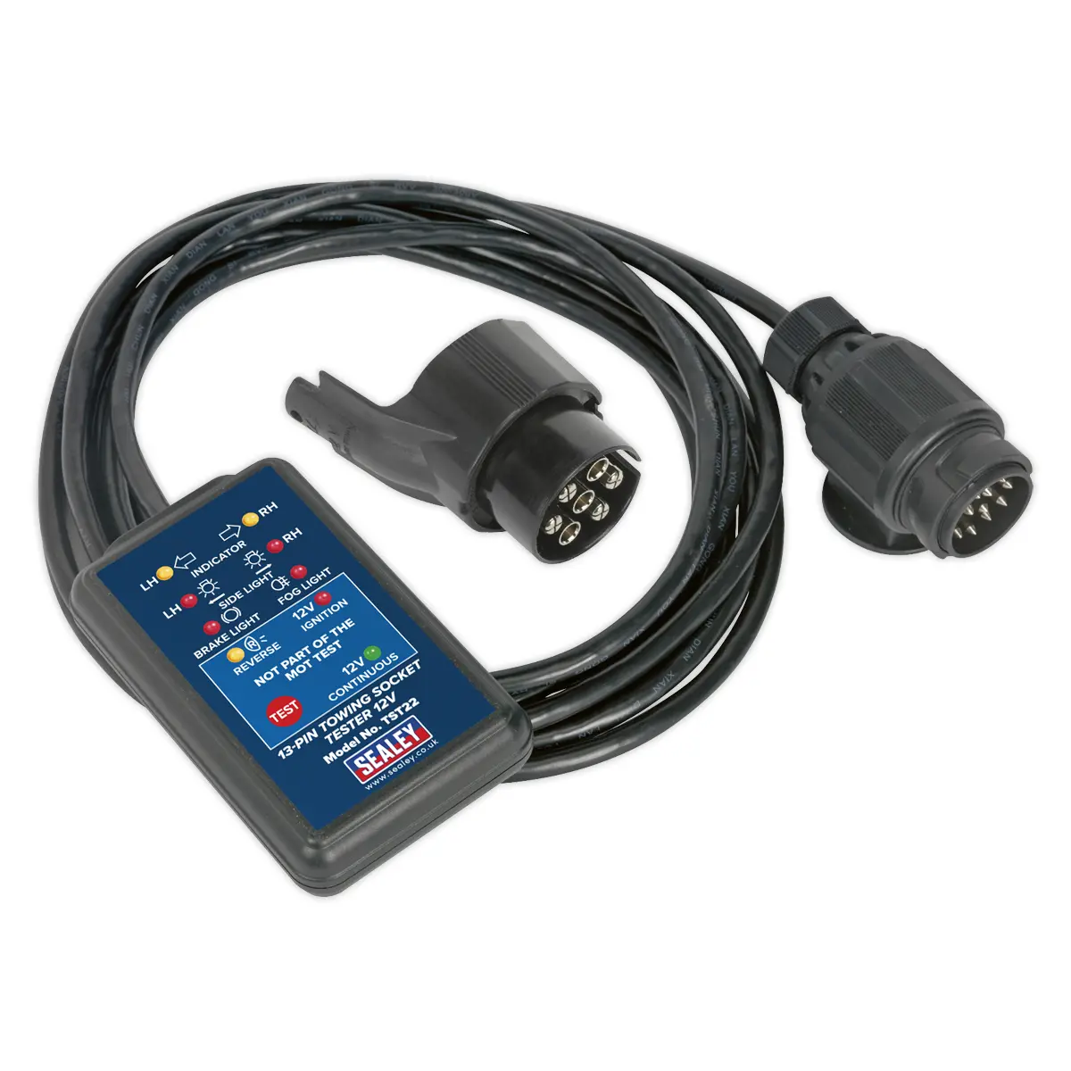 Sealey Towing Socket Tester 13-Pin 12V - Dvsa Approved Tst22 1