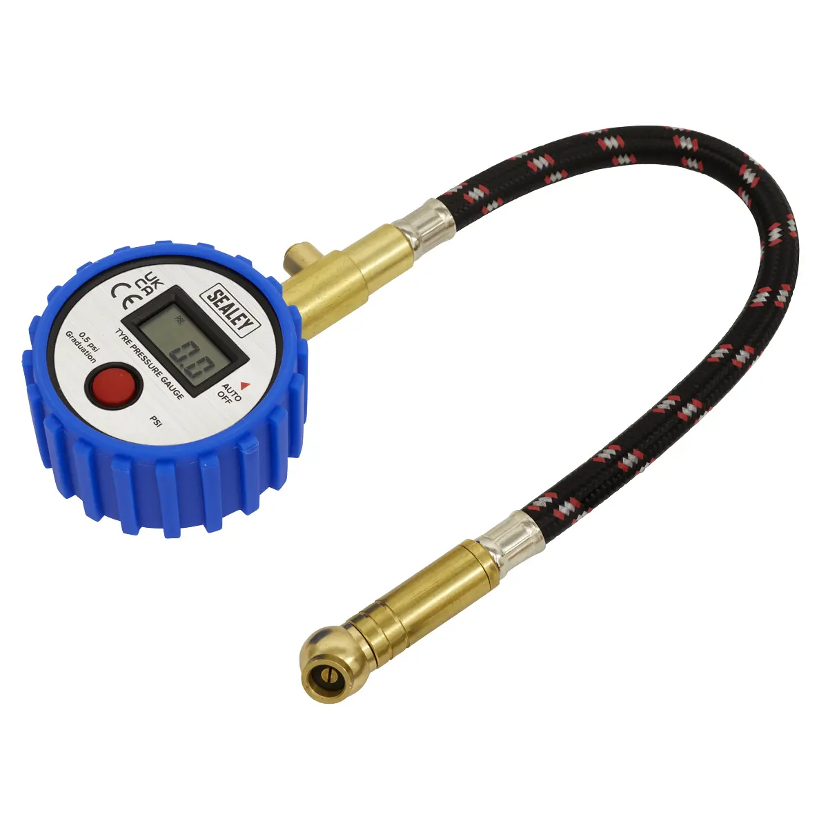 Sealey Digital Tyre Pressure Gauge With Leader Hose & Quick Release Tst/Pg981 1