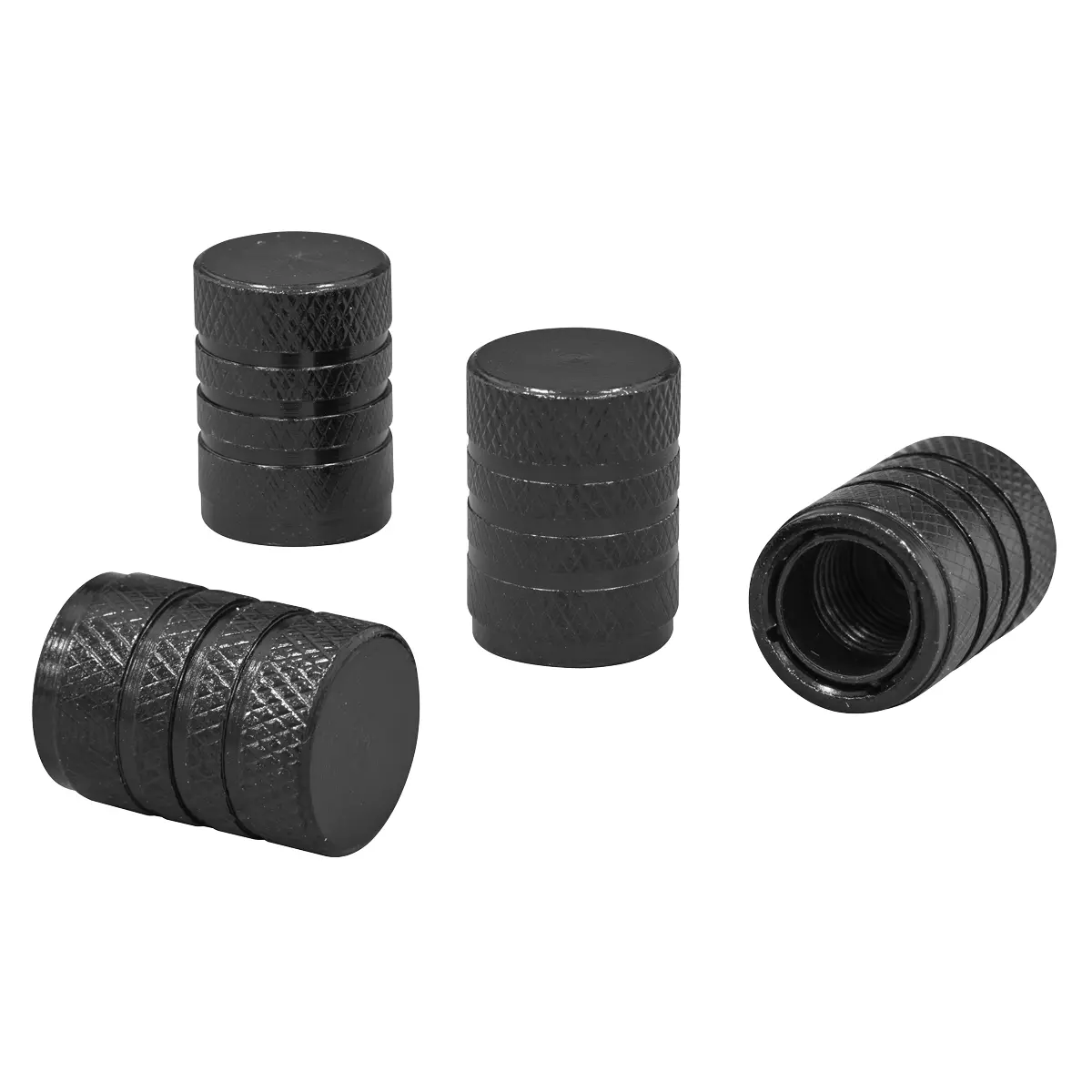Sealey Aluminium Valve Cap 4Pc - Black Anodised Vcb4 1
