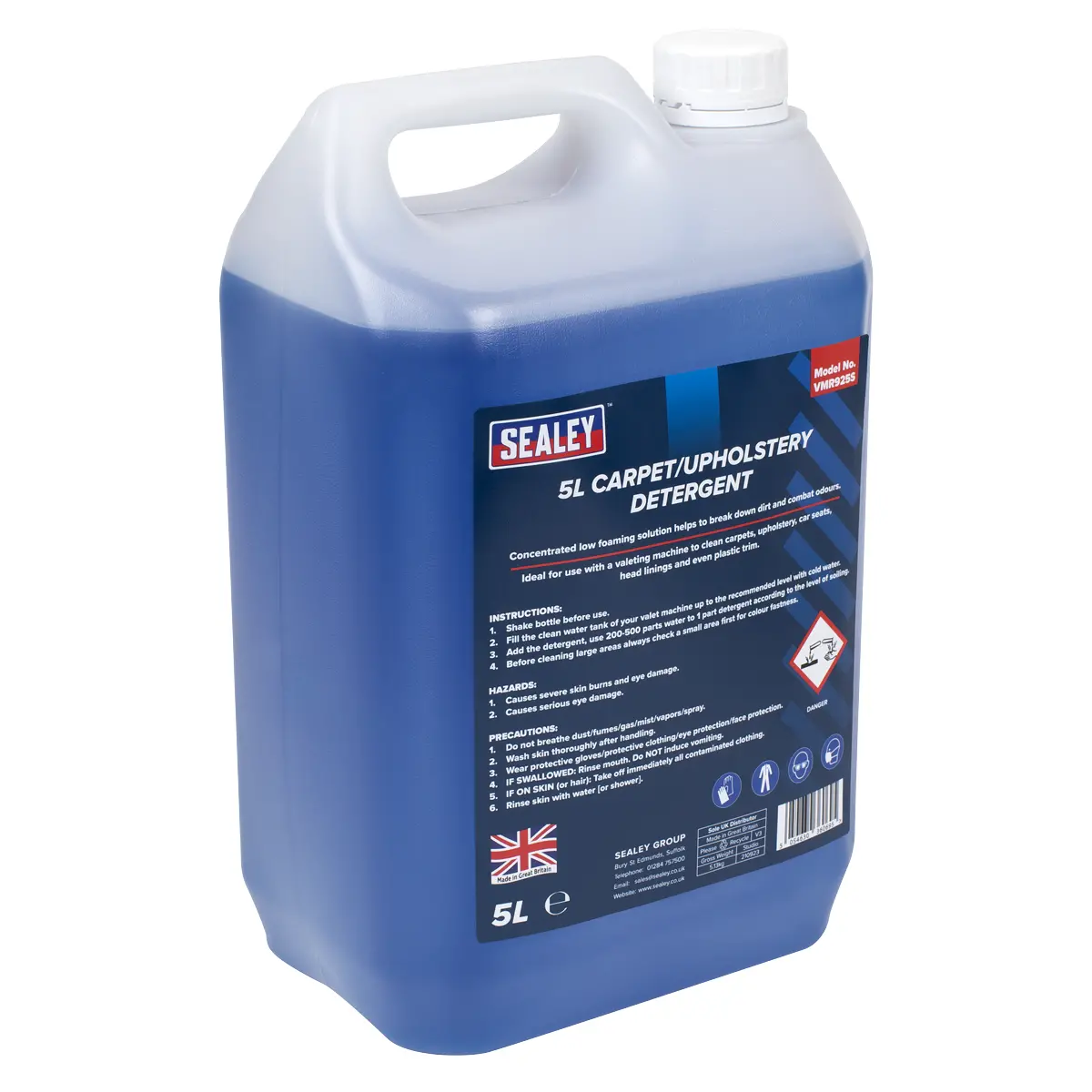 Sealey Carpet/Upholstery Detergent 5L Vmr925s 1