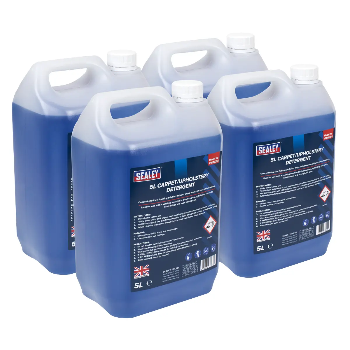 Sealey Carpet/Upholstery Detergent 5L - Pack Of 4 Vmr925 1