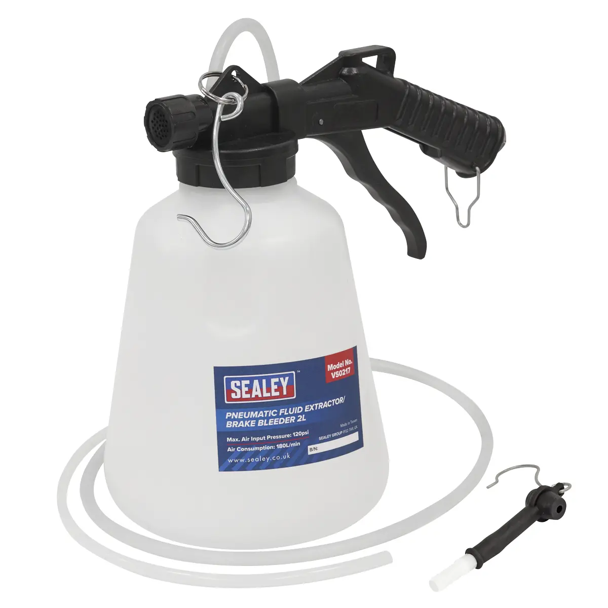 Sealey Pneumatic Fluid Extractor/Brake Bleeder 2L Vs0217 1