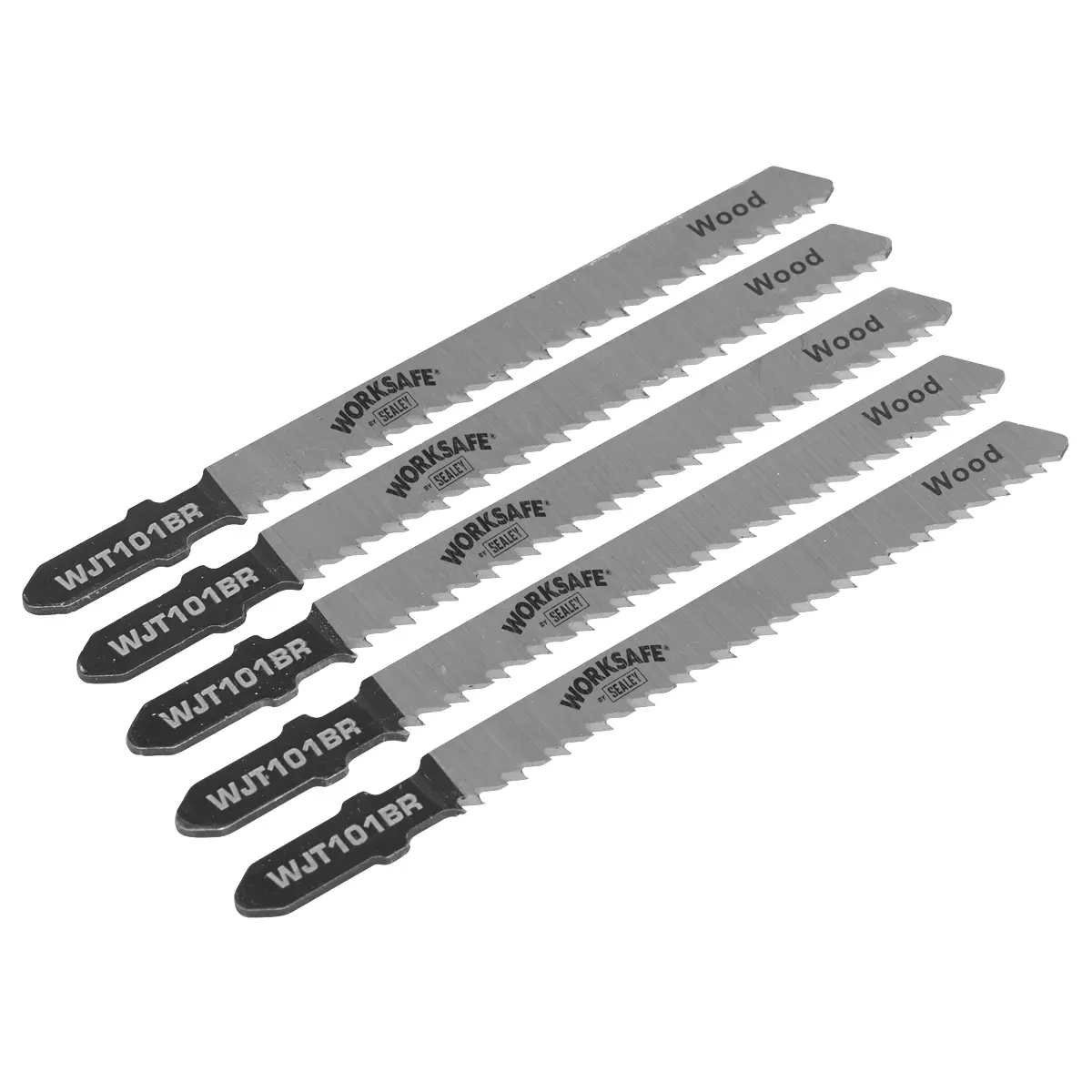 Sealey Jigsaw Blade For Wood & Plastics 75Mm 10Tpi - Pack Of 5 Wjt101br 1