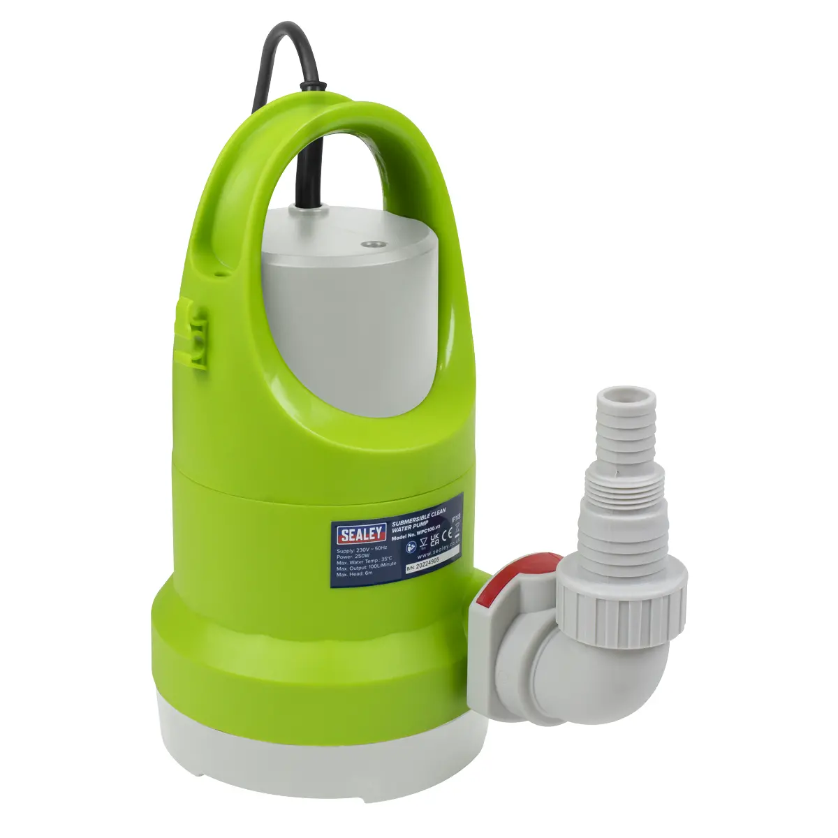 Sealey Submersible Clean Water Pump 100L/Min 230V Wpc100 1