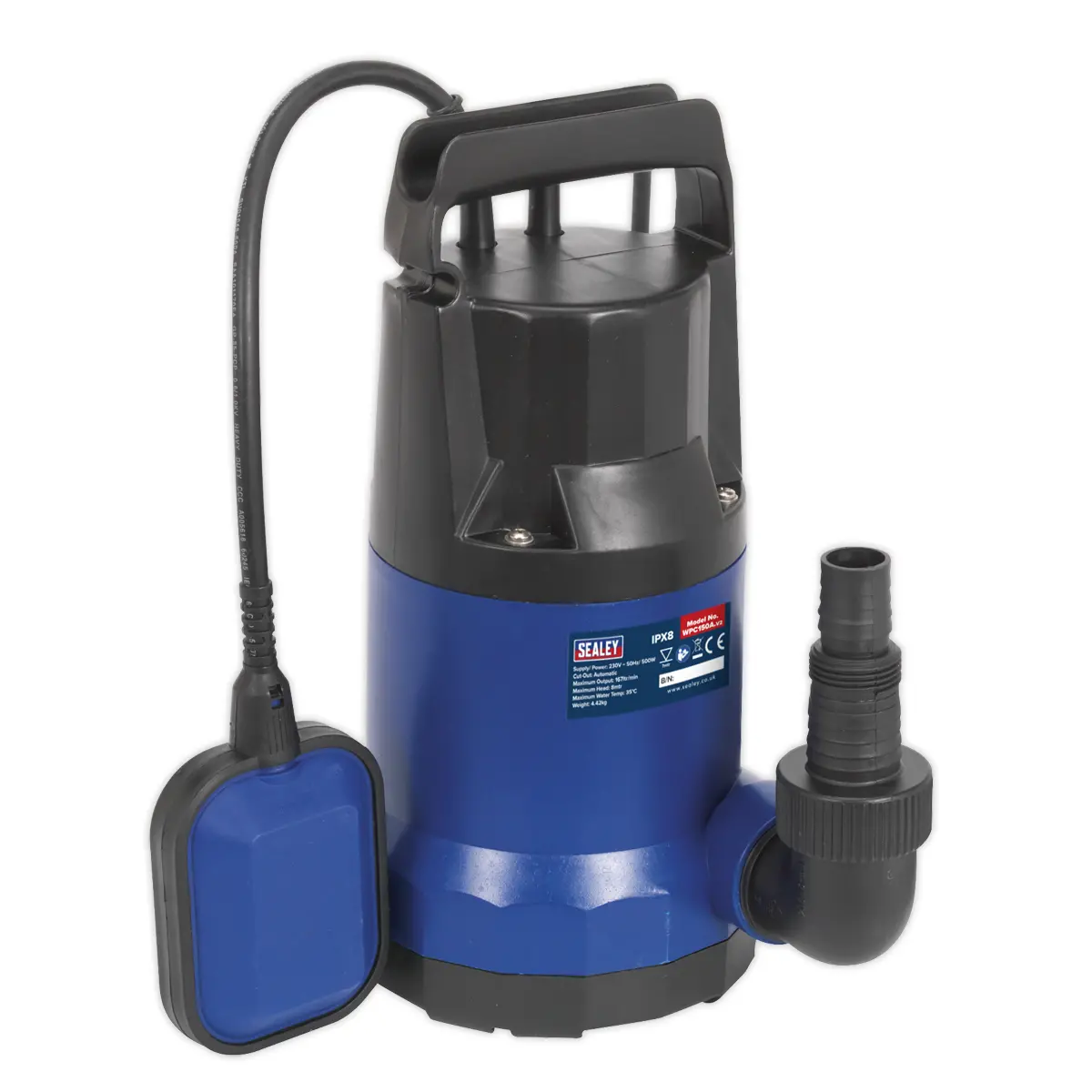Sealey Submersible Water Pump Automatic 167L/Min 230V Wpc150a 1