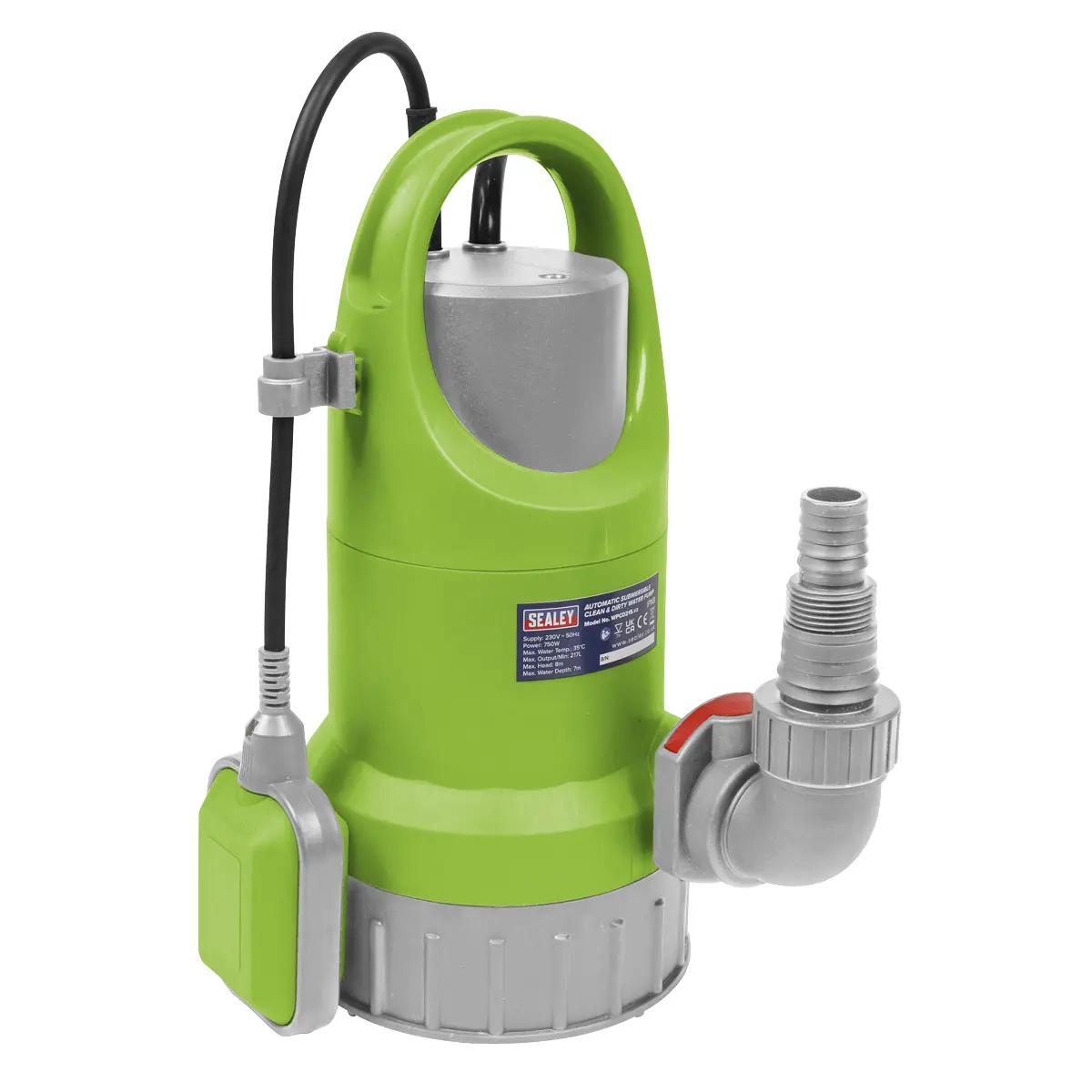 Sealey Submersible Clean & Dirty Water Pump Automatic 217L/Min 230V Wpcd215 1