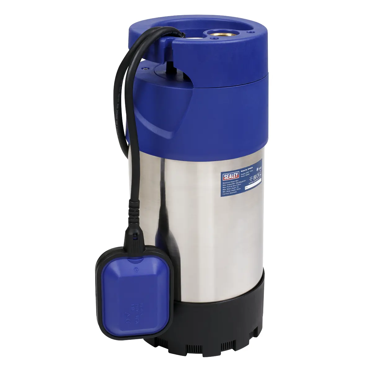 Sealey Submersible Stainless Water Pump Automatic 92L/Min 40M Head 230V Wps92a 1