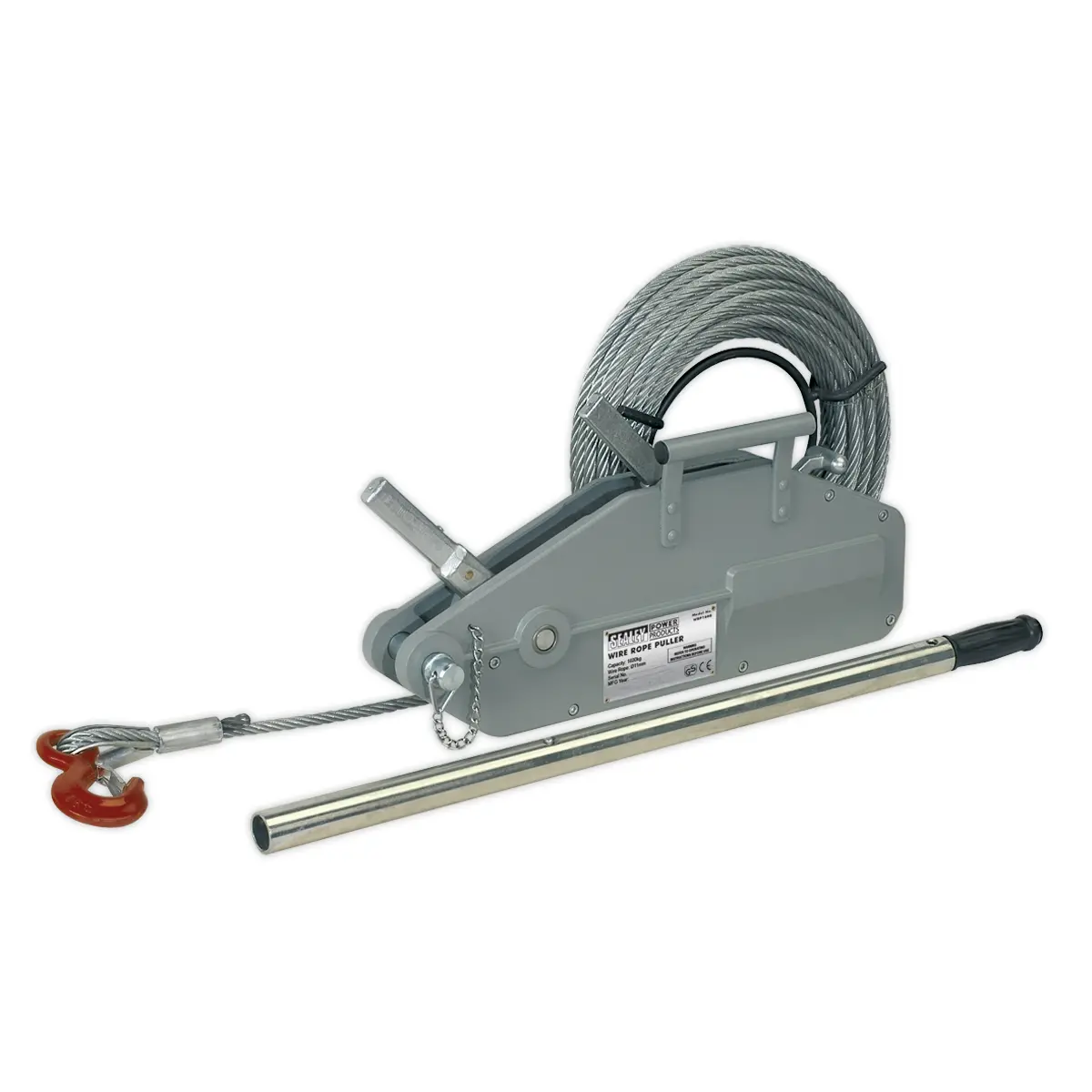 Sealey Wire Rope Puller 1600Kg Max Line Force Wrp1600 1