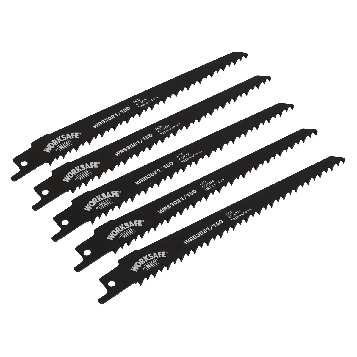 Sealey Reciprocating Saw Blade 150Mm 6Tpi - Pack Of 5 Wrs3021/150 1