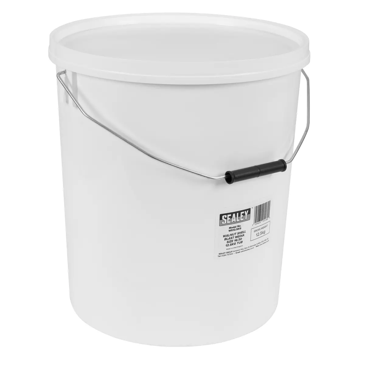 Sealey Walnut Shell Blast Media - Size 16/30 - 12.5Kg Tub Ws12.5Kg 1